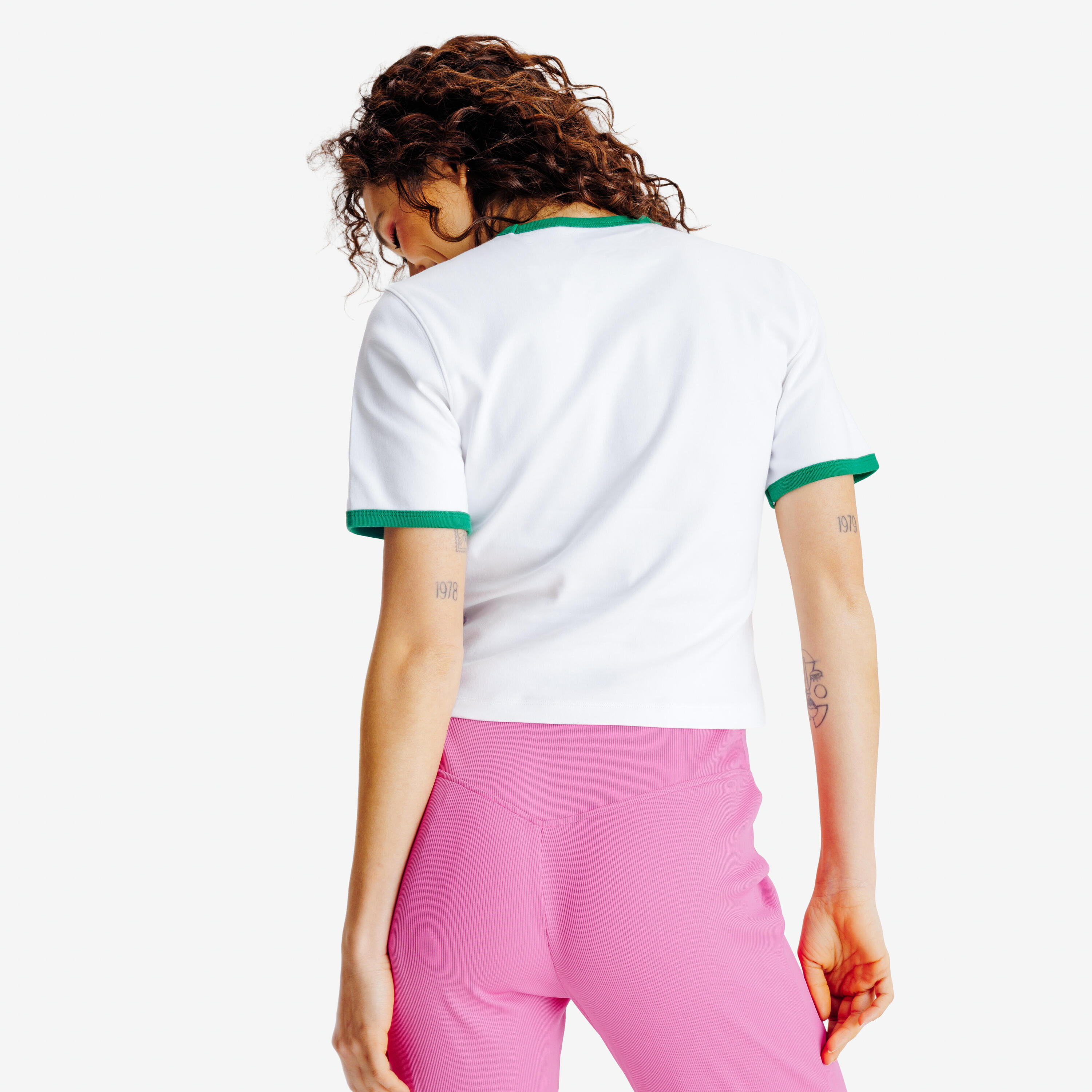 T-Shirt Ringer Damen - Yestalgia weiß 3/7