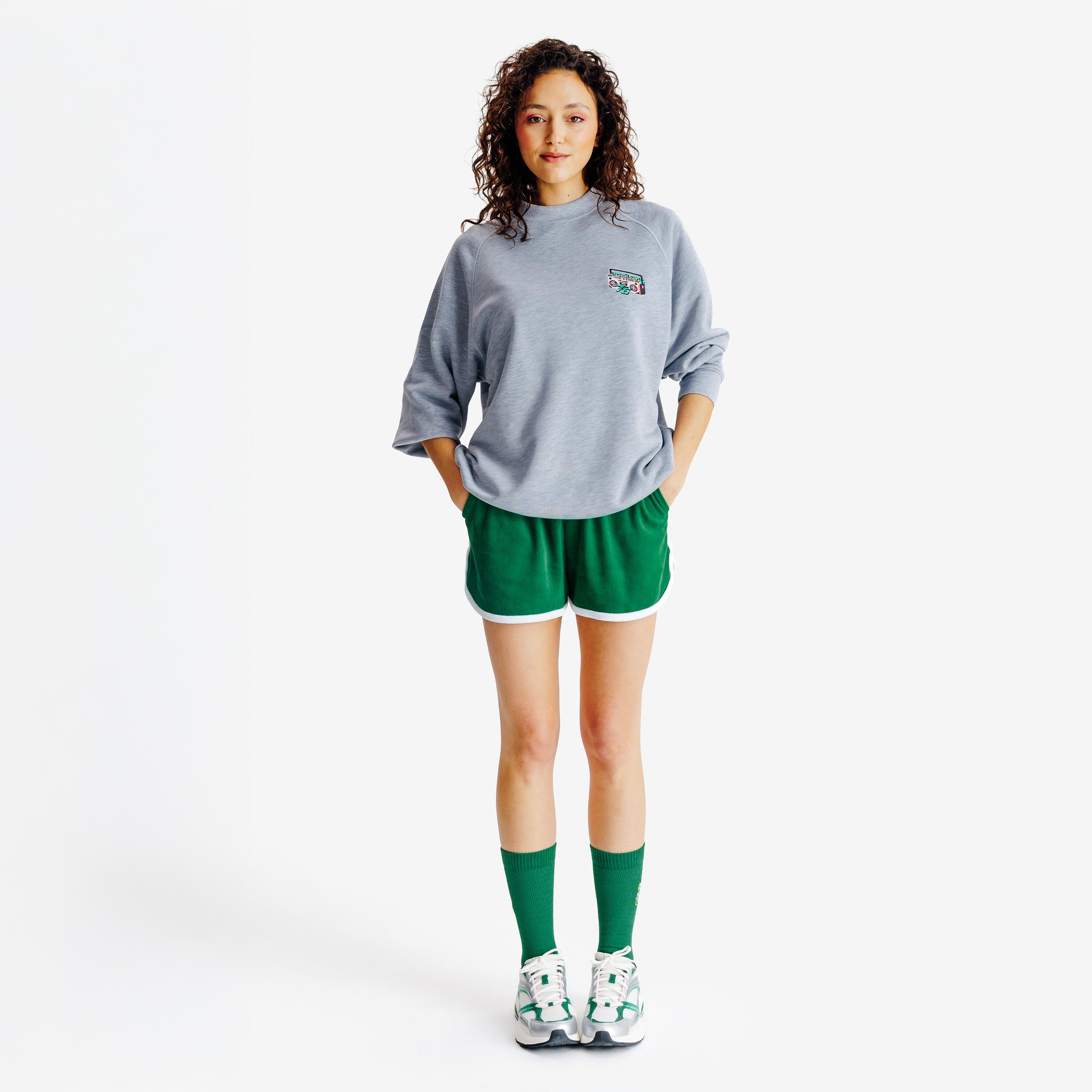 Sweatshirt Herren Rundhals - Yestalgia grau meliert 6/7