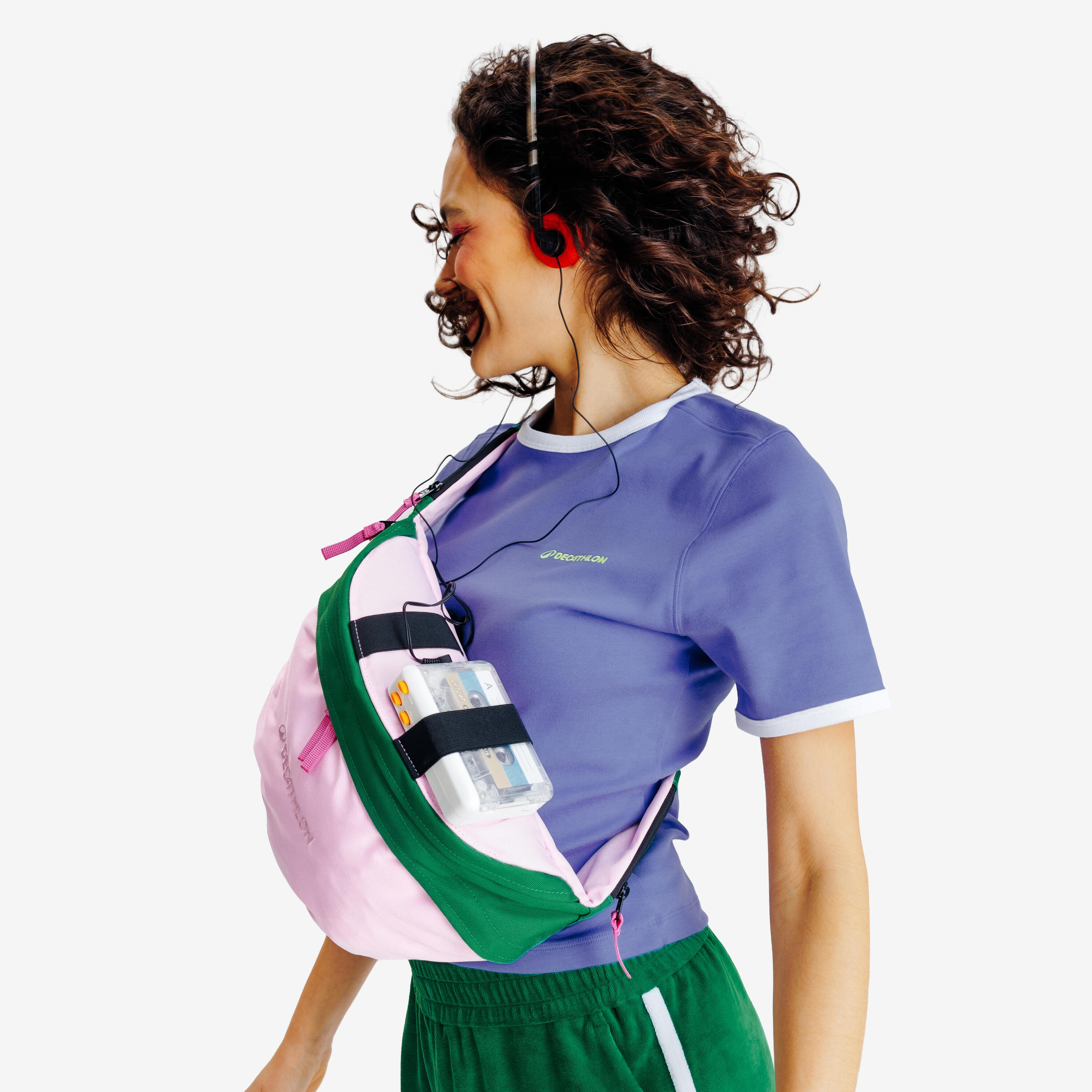 Fanny pack to backpack tas Yestalgia groen/roze 5/10