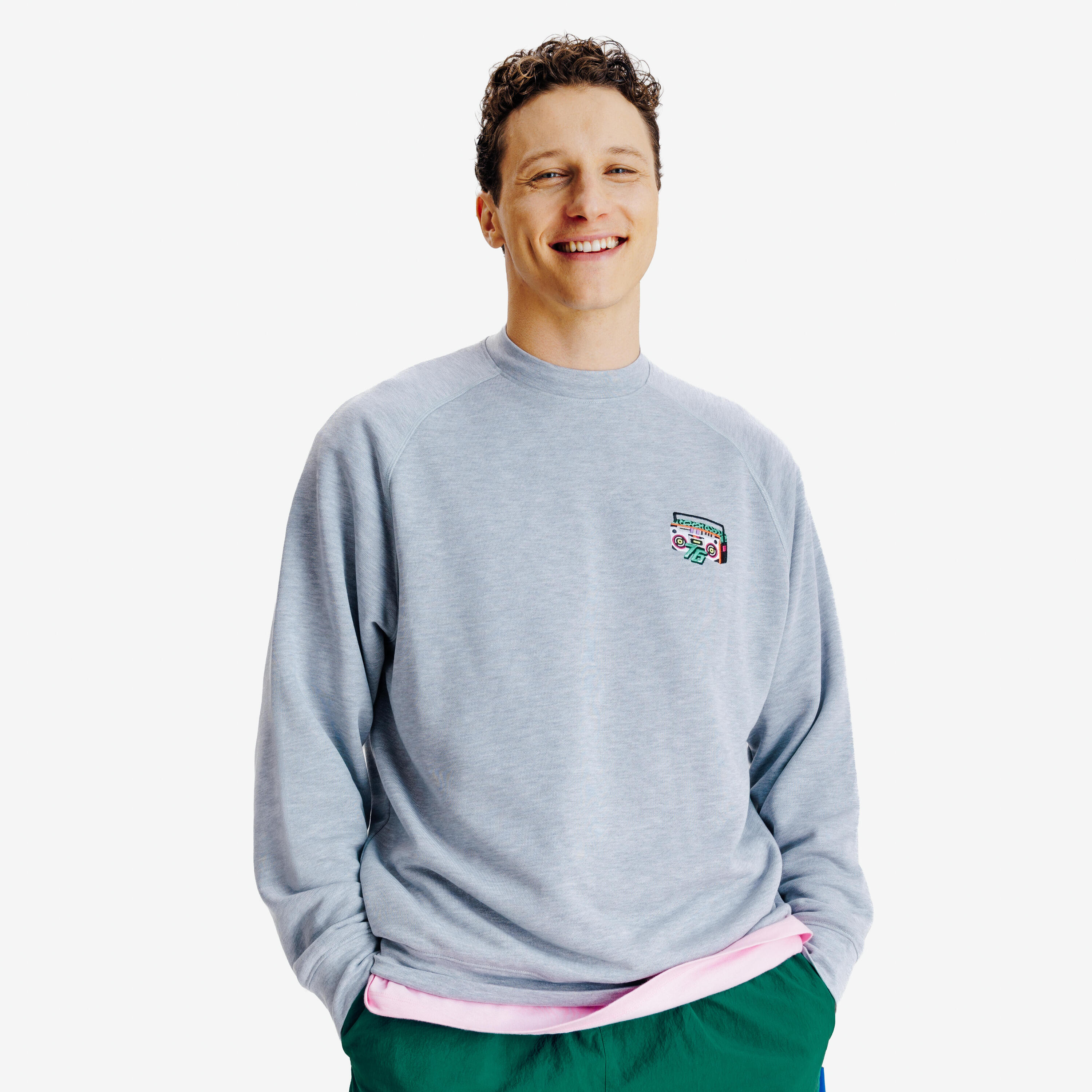 Sweatshirt Herren Rundhals - Yestalgia grau meliert 2/7