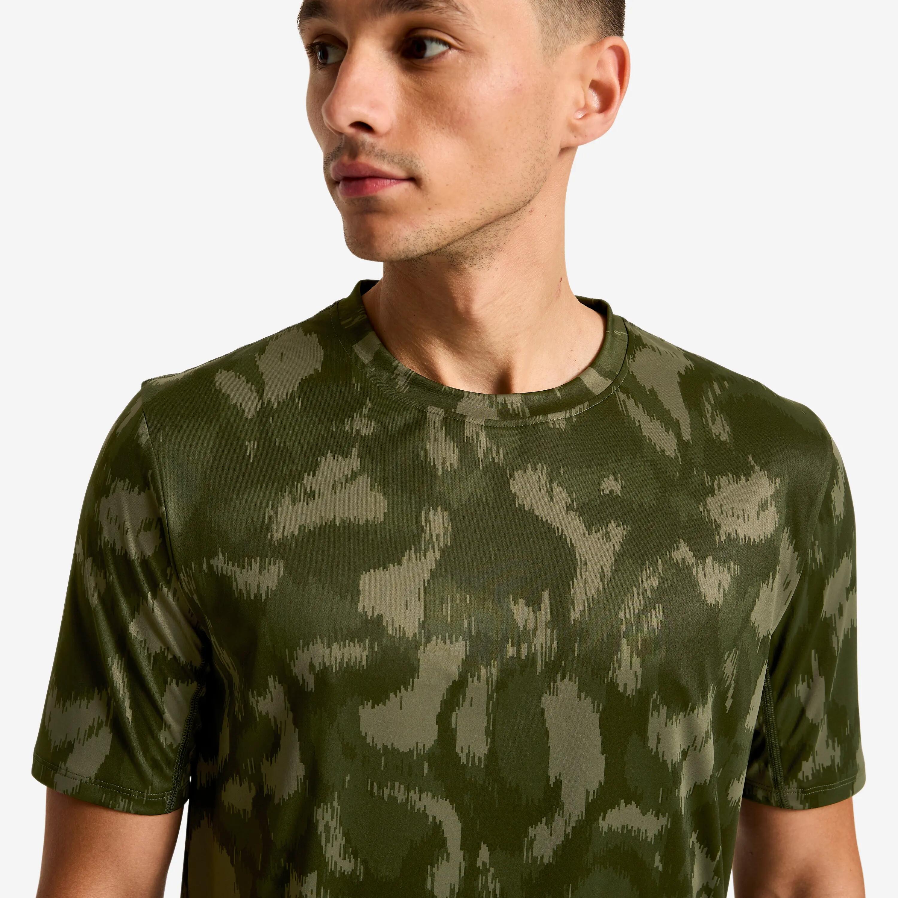 Tricou respirant fitness guler rotund Kaki Bărbați 6/9