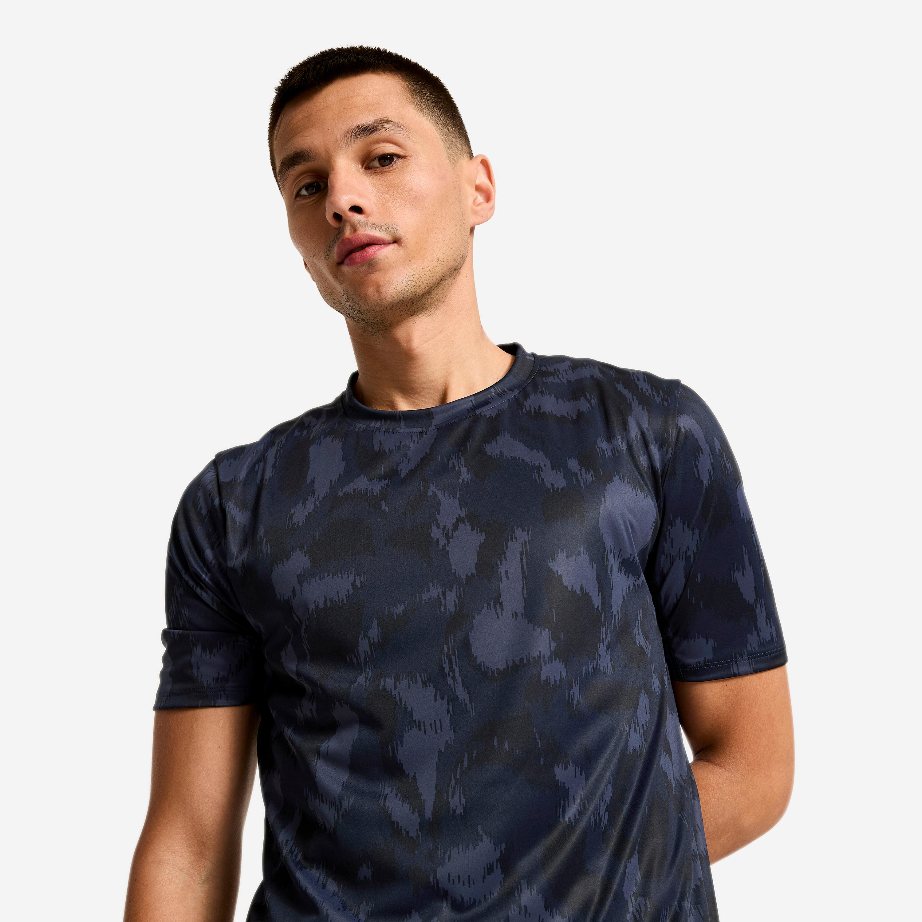Kurzärmliges, atmungsaktives Fitness-T-Shirt mit Rundhalsausschnitt für Herren 5/7