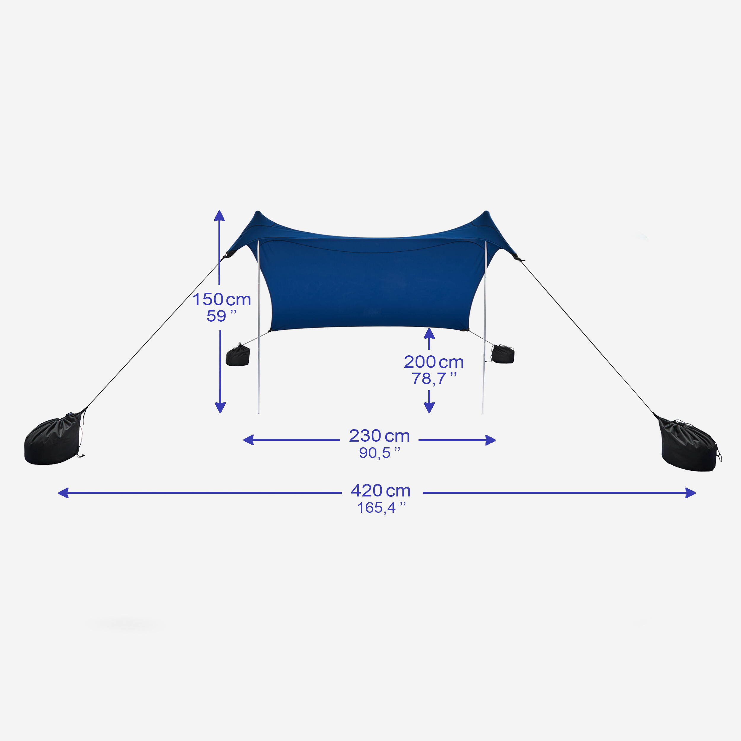 Tarp plażowy anty-UV Olaian 4/8