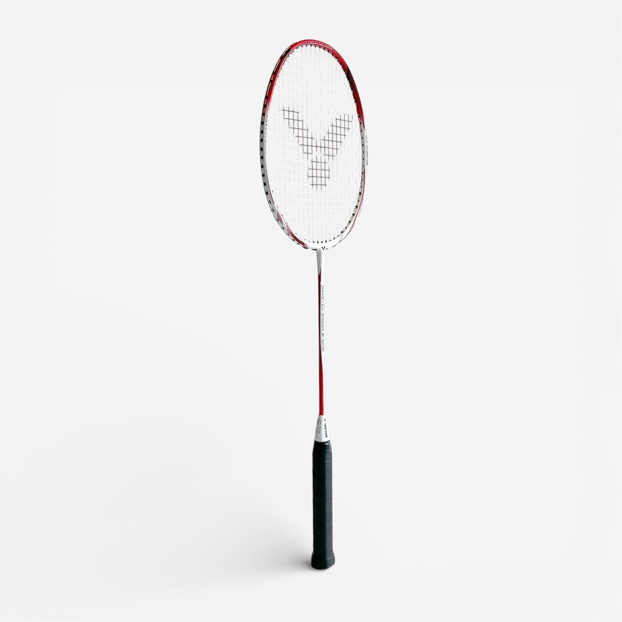 Badminton Racket Wavetec Magan 8 Slim - White & Red | Decathlon