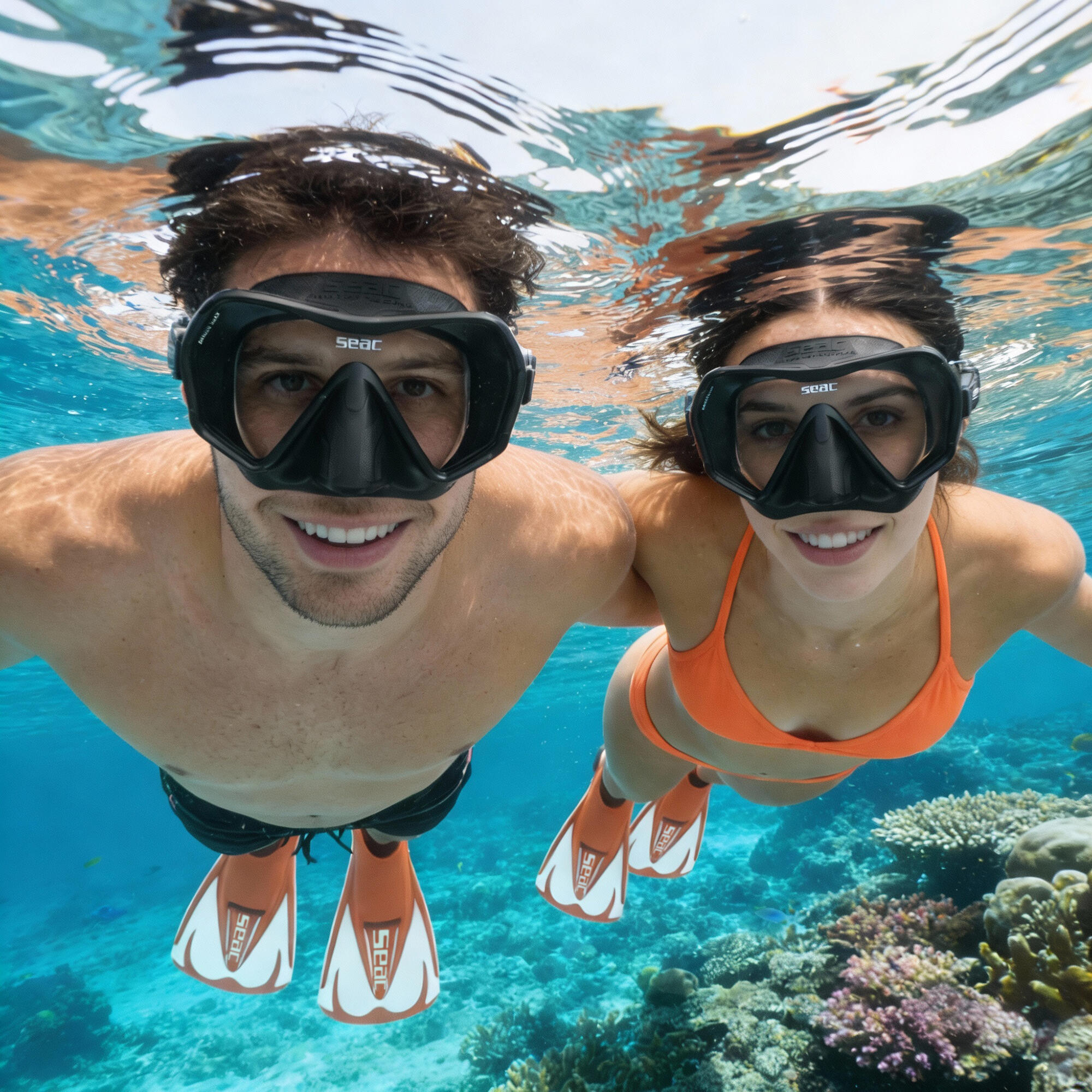Pinne snorkeling corte Team 22 Seac arancioni 13/15
