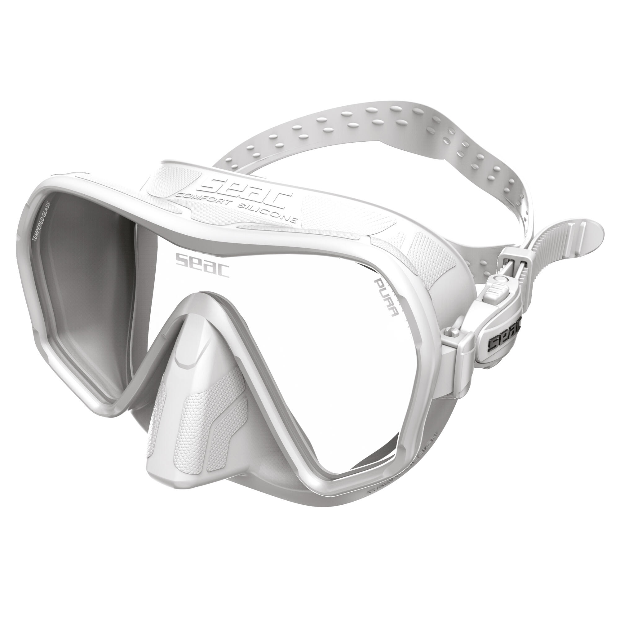 Maschera snorkeling e subacquea adulto SEAC Pura anti fog bianca 2/5