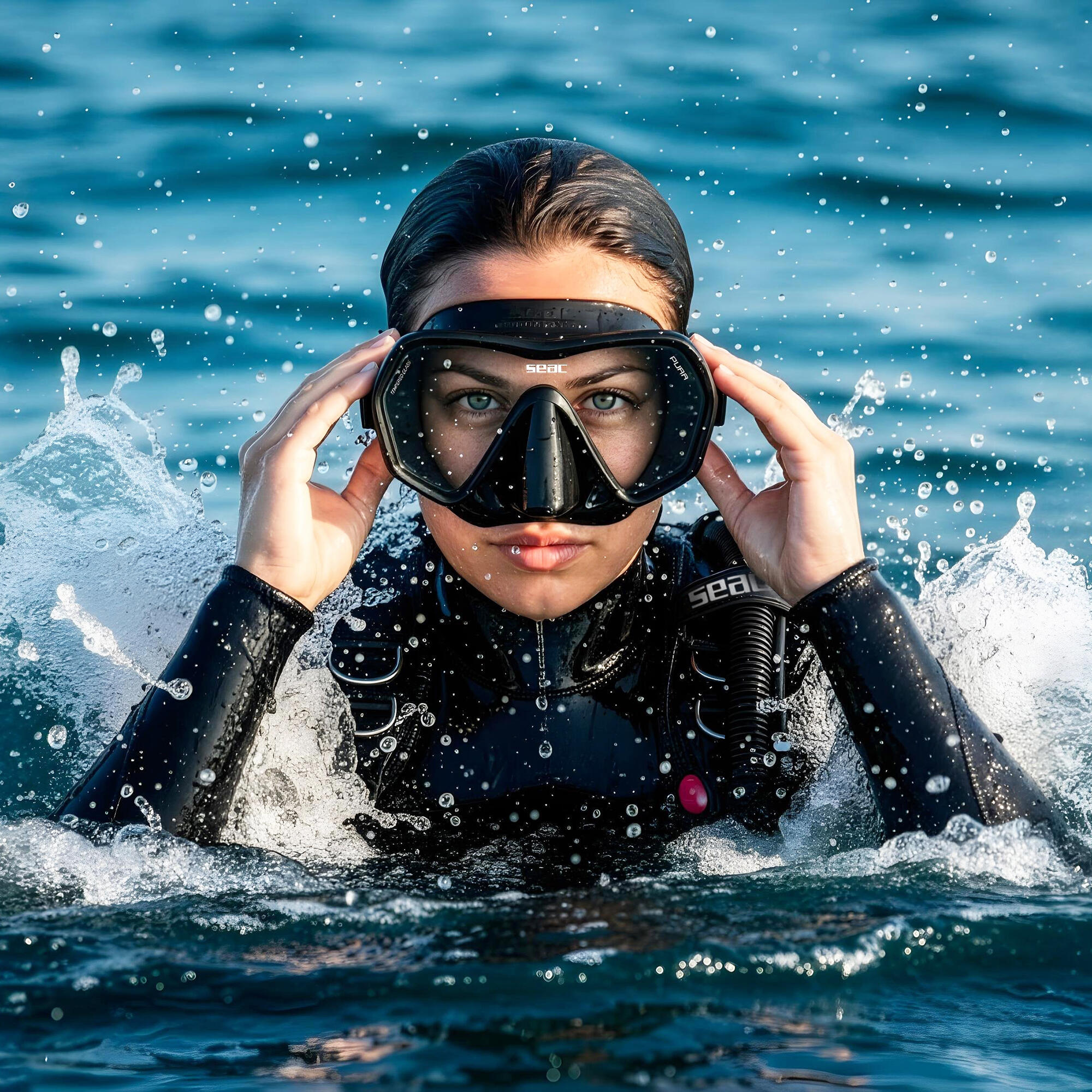 Maschera snorkeling e subacquea adulto SEAC Pura anti fog nera 5/5