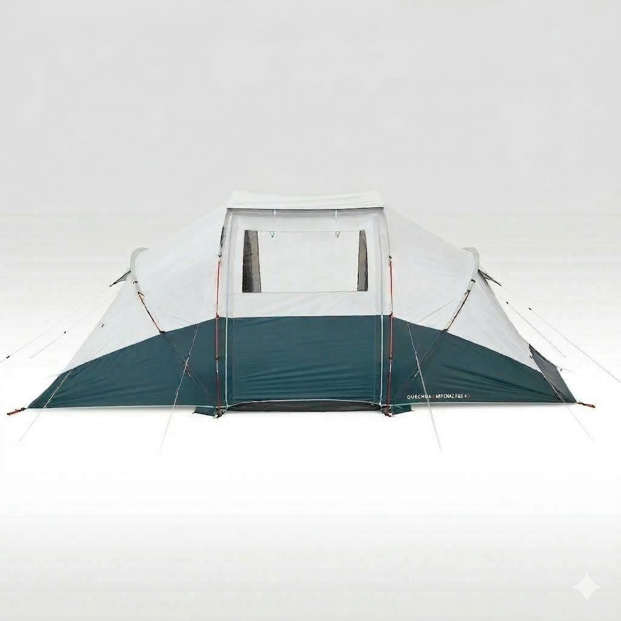 Camping Tent 4-Person, Arpenaz 4.2 Fresh & Black - QUECHUA
