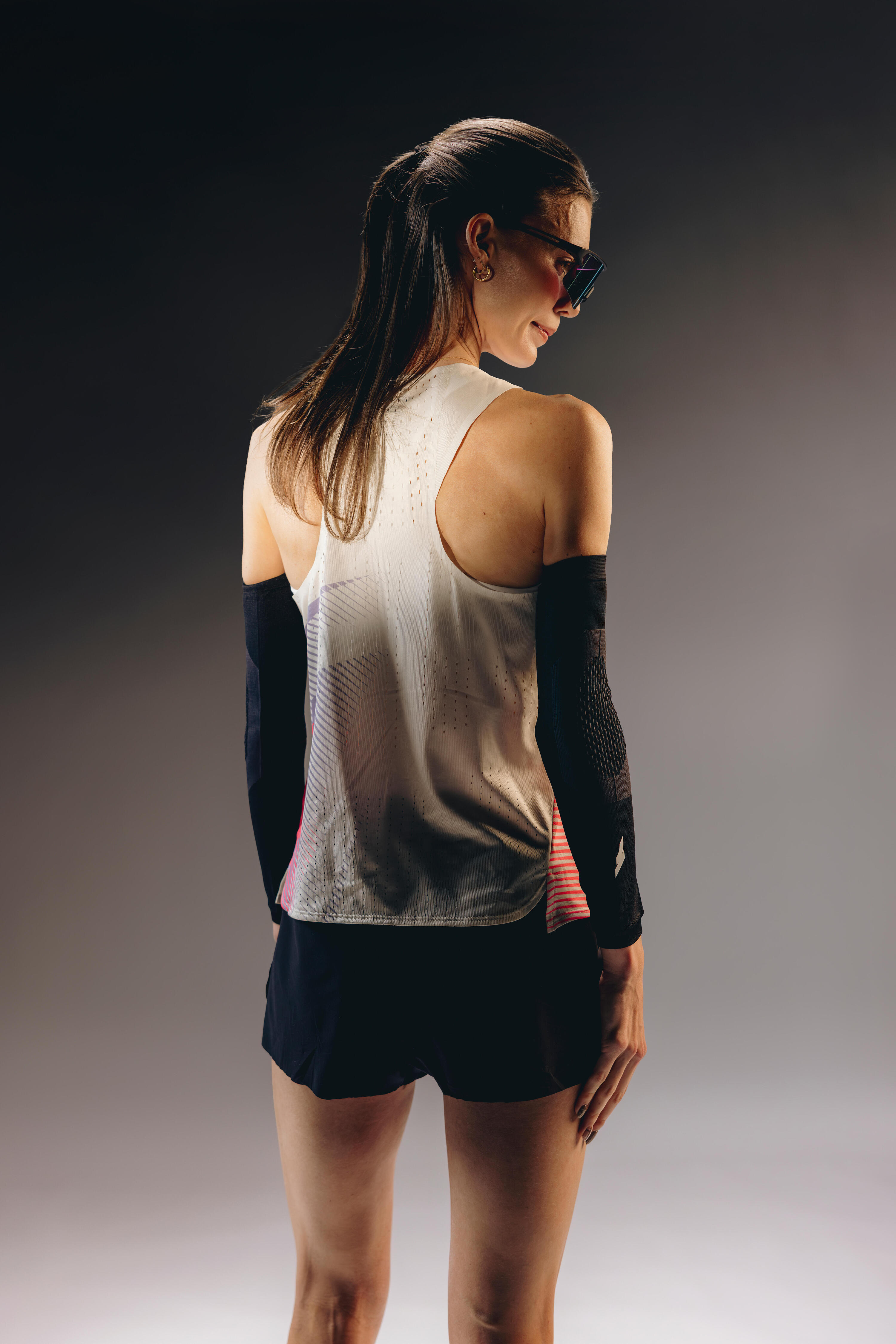 Camisola alças de corrida Mulher, Kiprun PROTEAM bege rosa 8/10