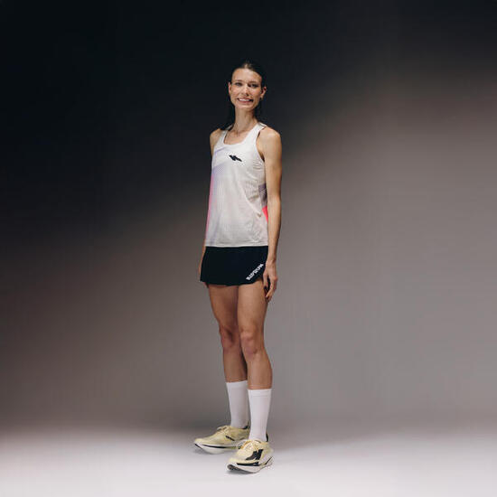 Débardeur de running Femme, Kiprun PROTEAM beige rose