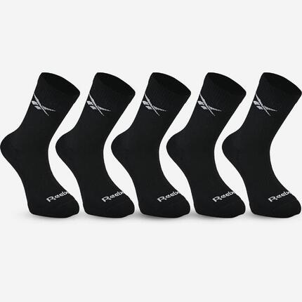 Chaussettes de fitness hautes adultes, noir, lot de 5 paires