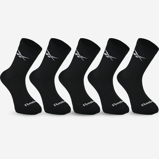 Chaussettes de fitness hautes adultes, noir, lot de 5 paires
