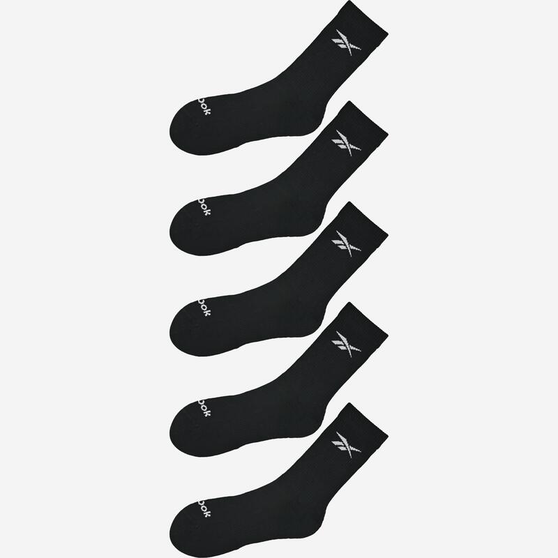 Șosete de fitness lungi, set de 5 perechi, Negru, Adulți