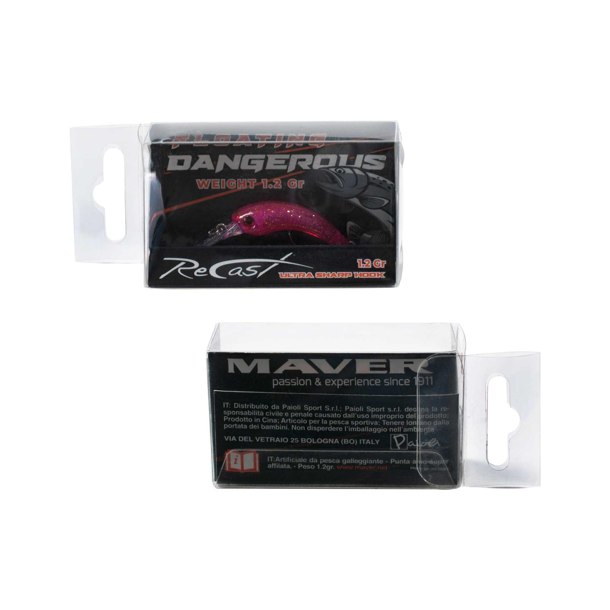 Minnow pesca trout area Maver DANGEROUS 002 rosa 29mm 1,2g barbless 3/4