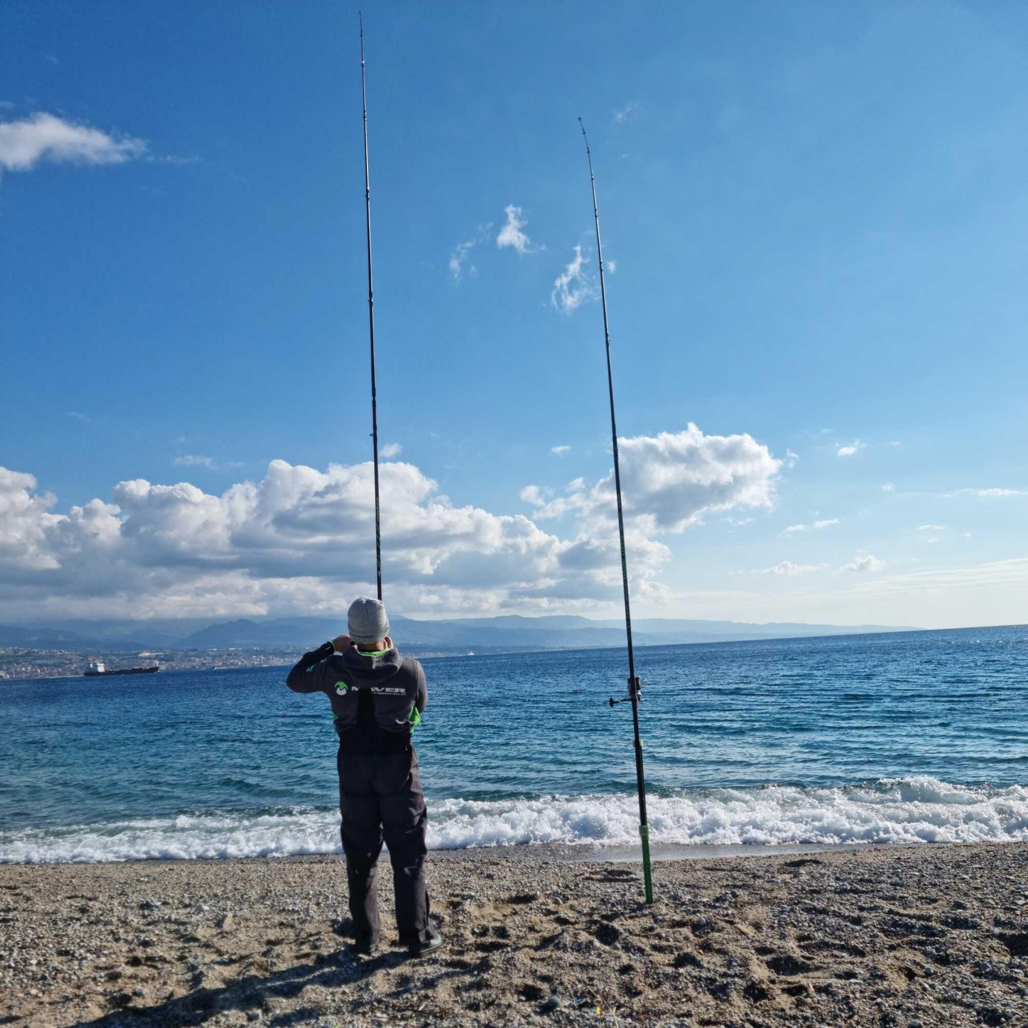 Canna pesca surfcasting Maver GHEMON TELE nero verde 4,20m 100-190g cimino pieno 5/6