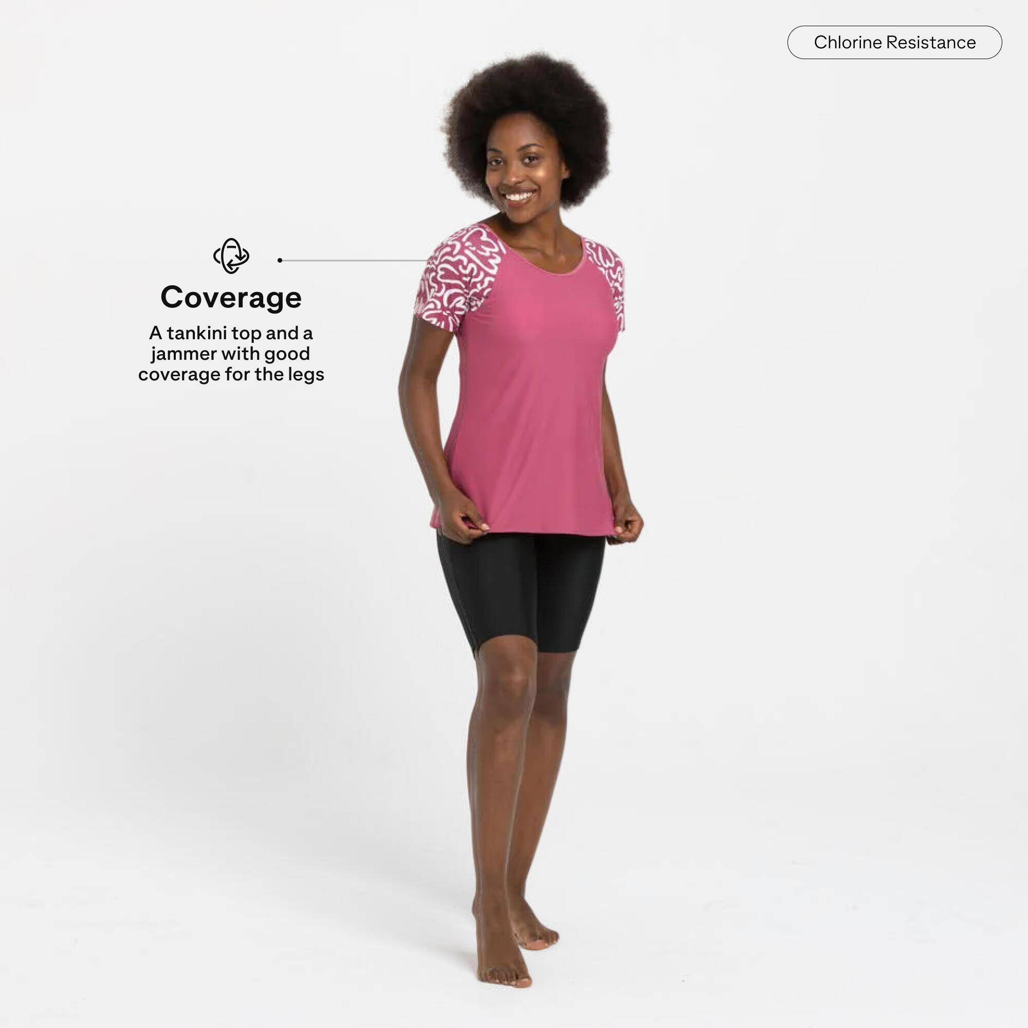 Women's Swimsuit Una Tankini Ondu Comfortable & Stretchable Pink -  3