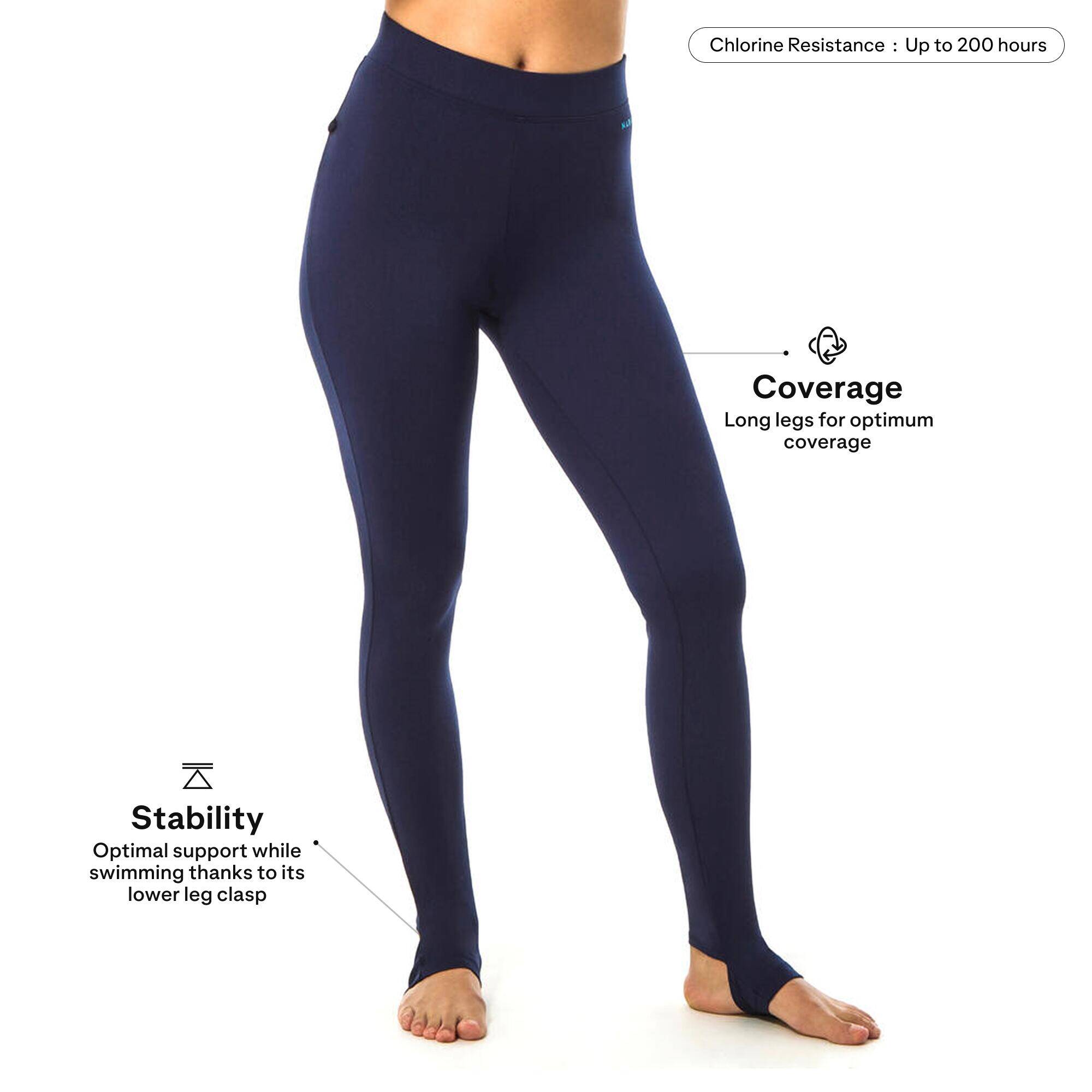 Women Swimming Leggings Una Stretchable & Quick-Dry Navy Blue -  3