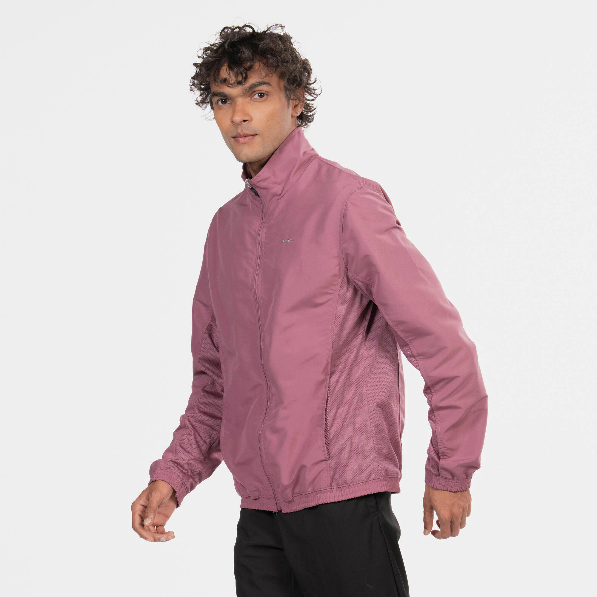 Men Fitness Tracksuit Jacket with Moisture Management FJA 100 - Old Purple