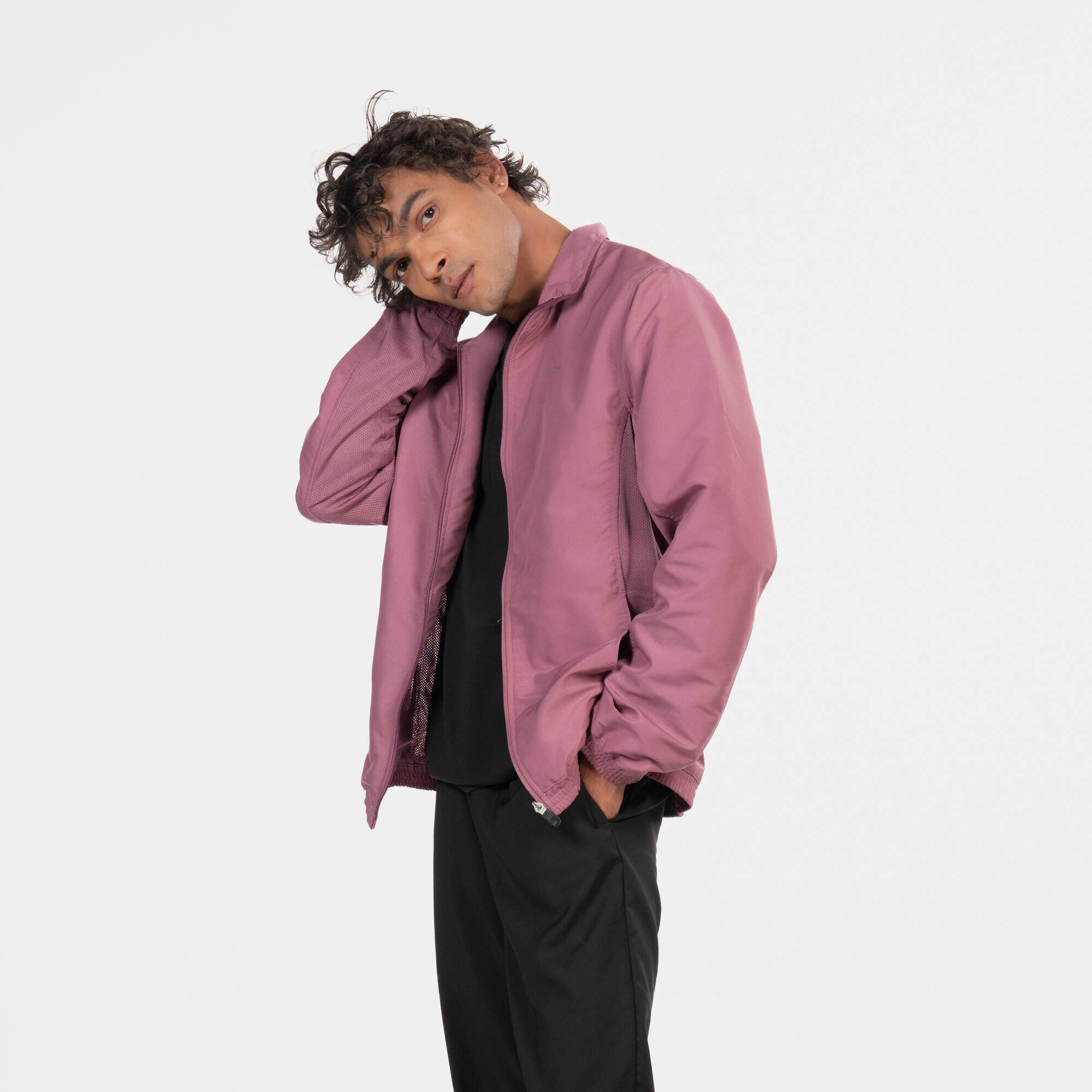 Men Fitness Tracksuit Jacket with Moisture Management FJA 100 - Old Purple -  4