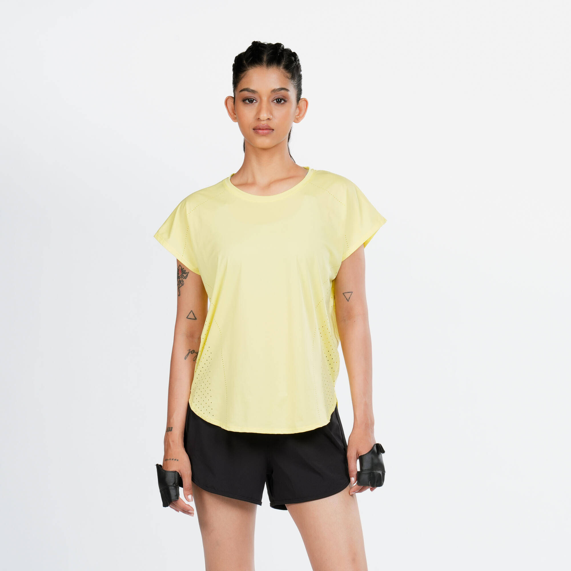 Women's Loose-Fit Breathable Fitness T-Shirt - Pastel Mauve Grey -  5