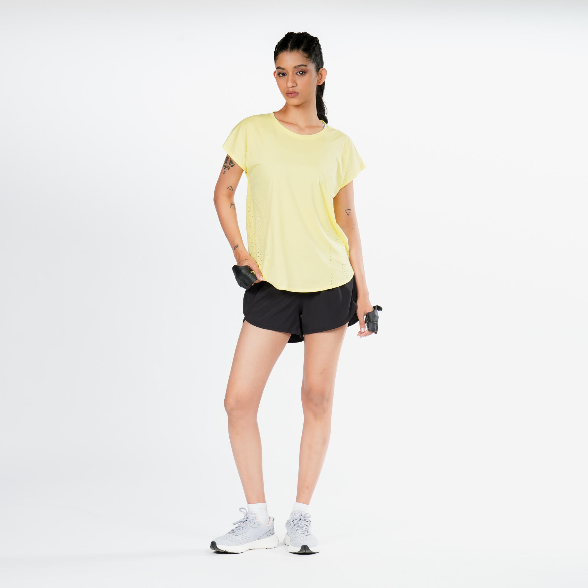 Women's Loose-Fit Breathable Fitness T-Shirt - Pastel Mauve Grey-image-13
