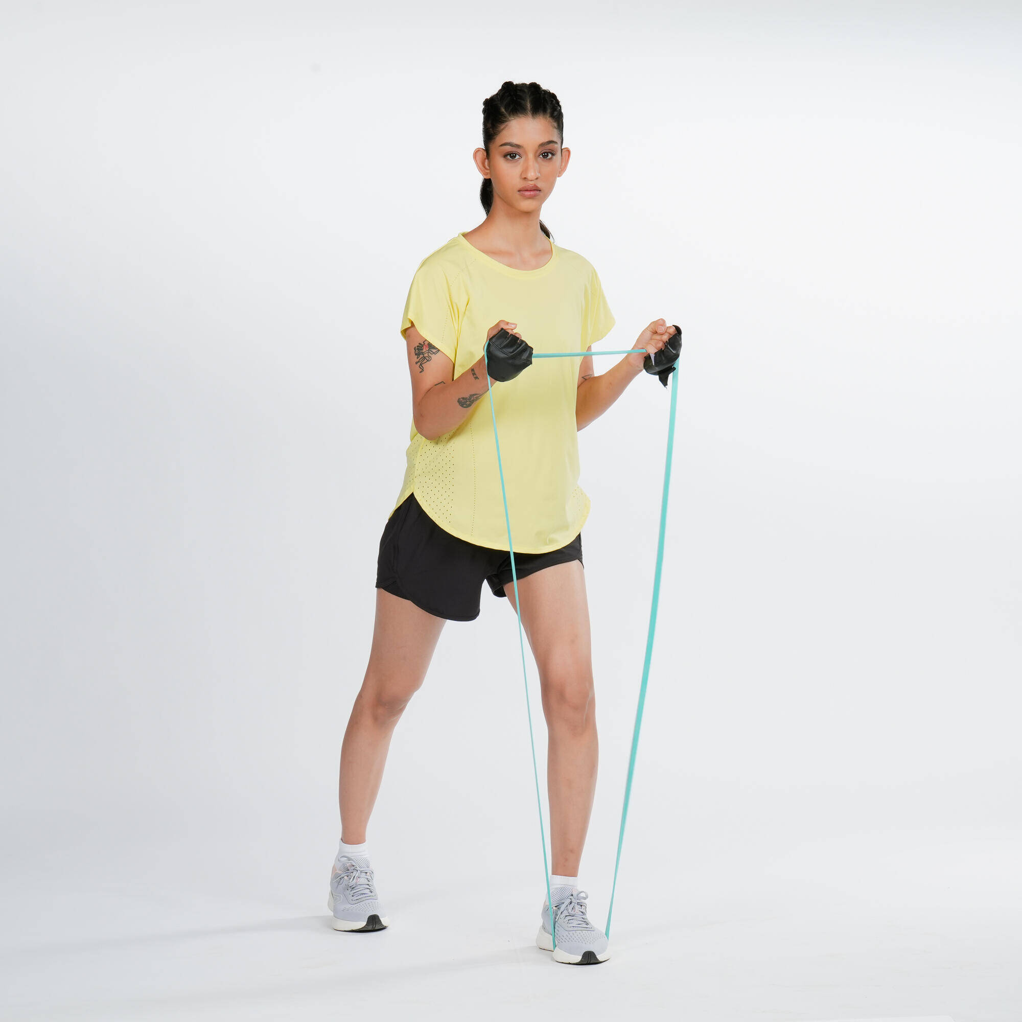 Women's Loose-Fit Breathable Fitness T-Shirt - Pastel Mauve Grey -  4