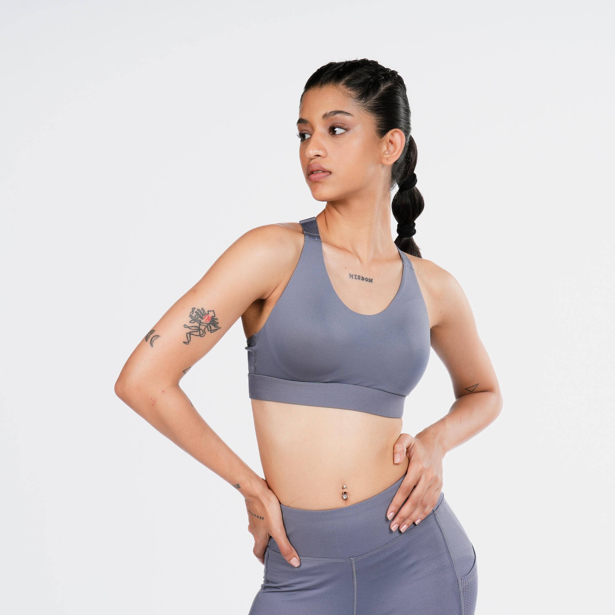 Women's High Support Adjustable Sports Bra with Cups - Dark Red