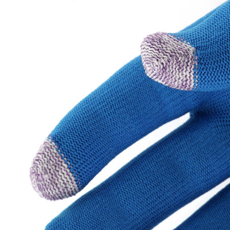 Forclaz Touch Adult Tactile Hiking Liner Gloves - Blue