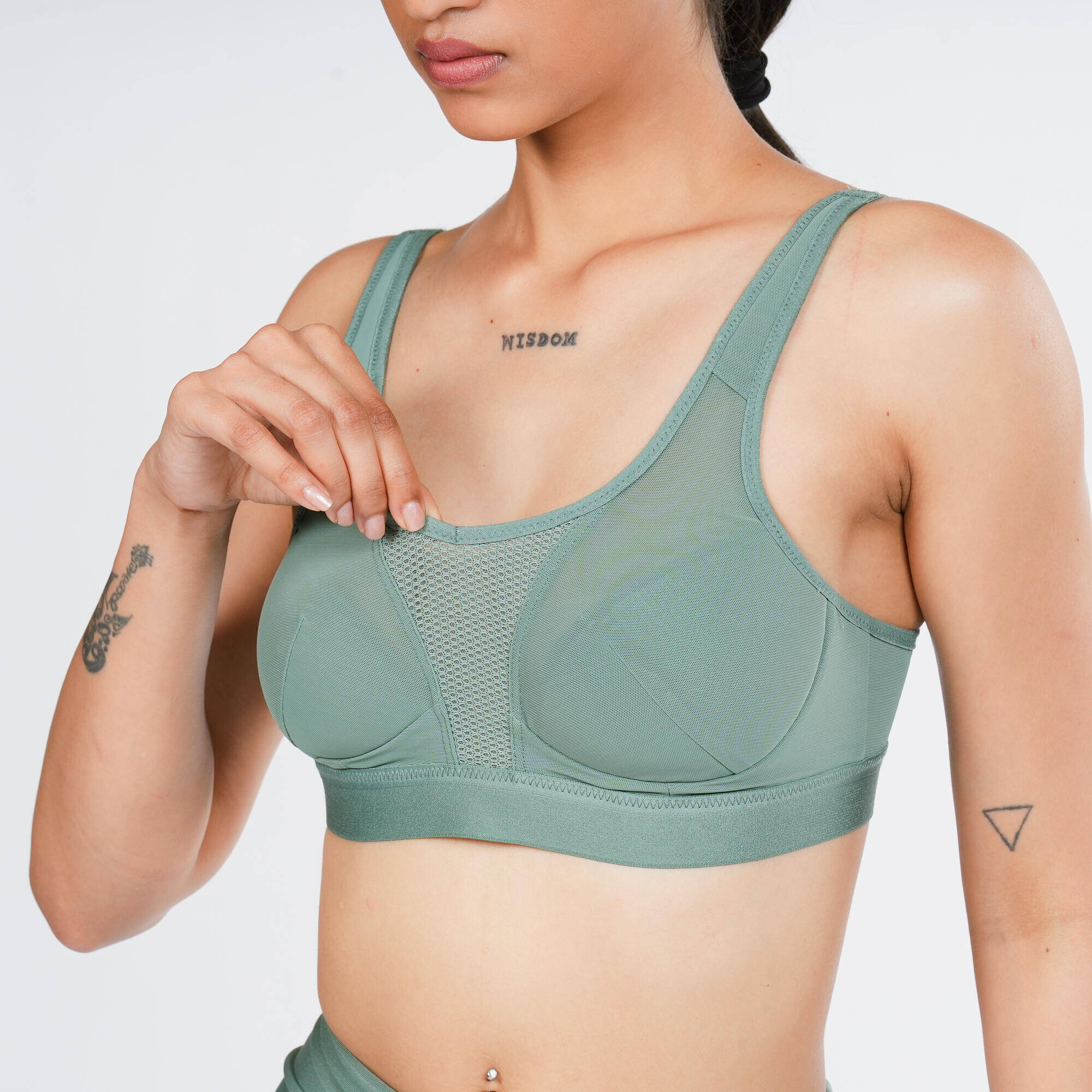 Women's High Support Convertible Strap Sports Bra - Delicate Blue -  1