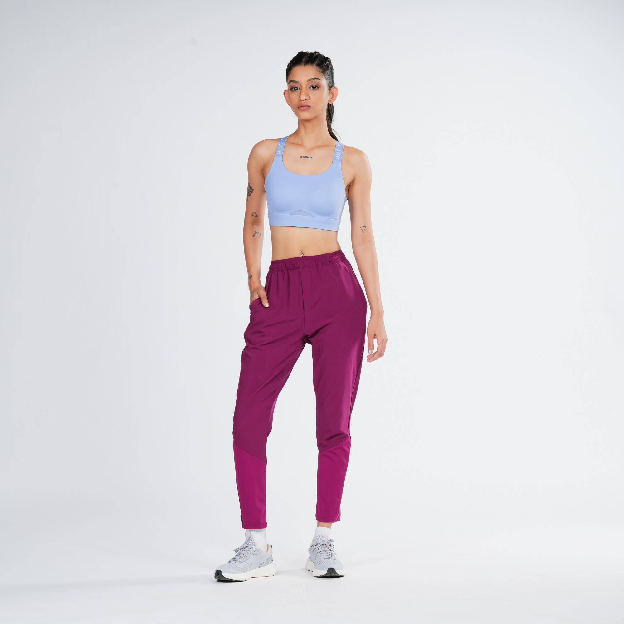 Women's Fitness Cardio Training Bottoms 100 -wenge brown -  5