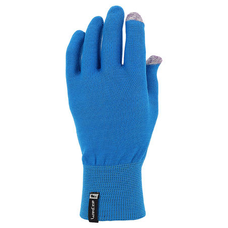 Forclaz Touch Adult Tactile Hiking Liner Gloves - Blue