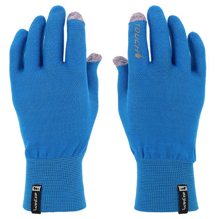 Sous-gants randonnée Adulte Forclaz Touch TACTILES bleu