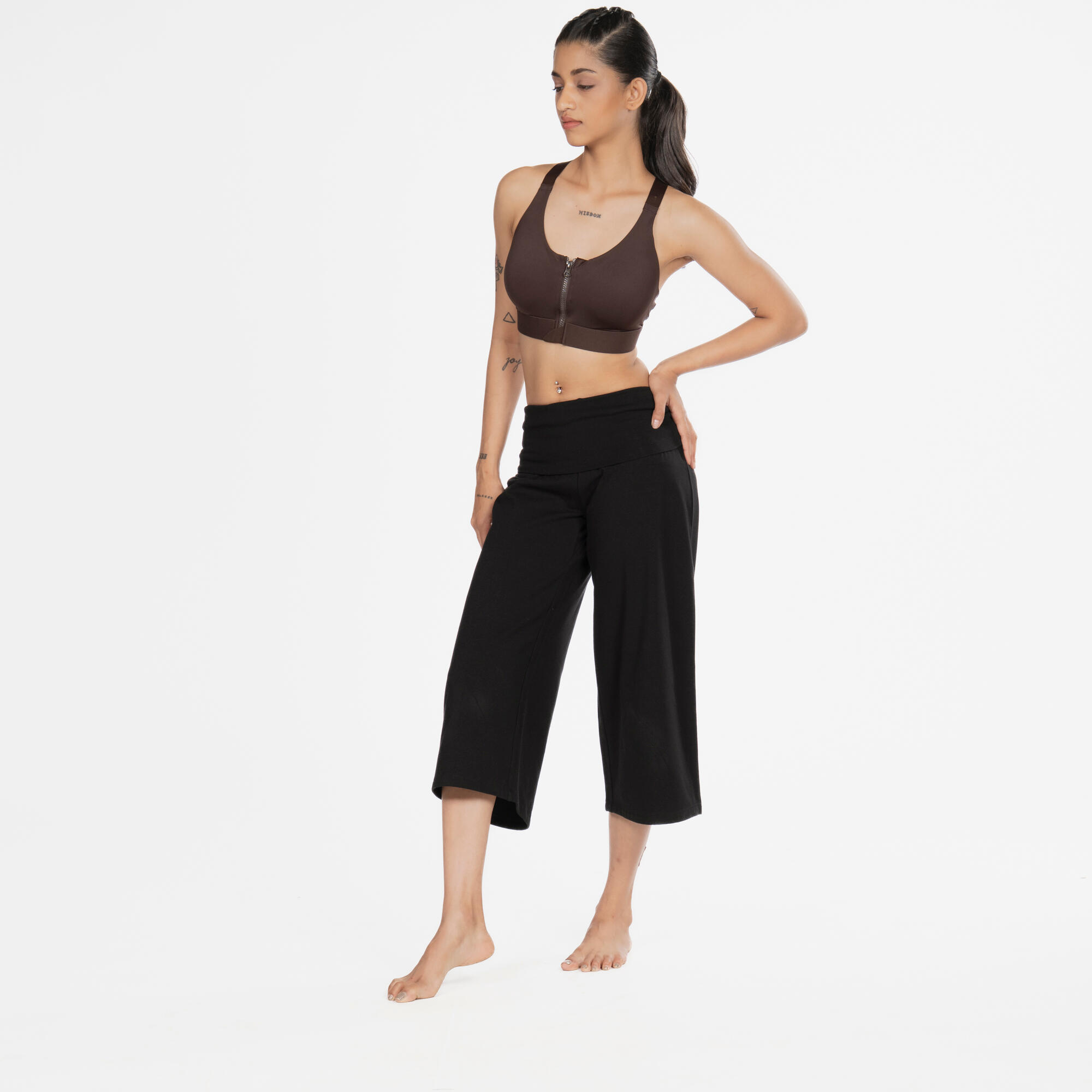 Women's high-waisted yoga capris-image-5