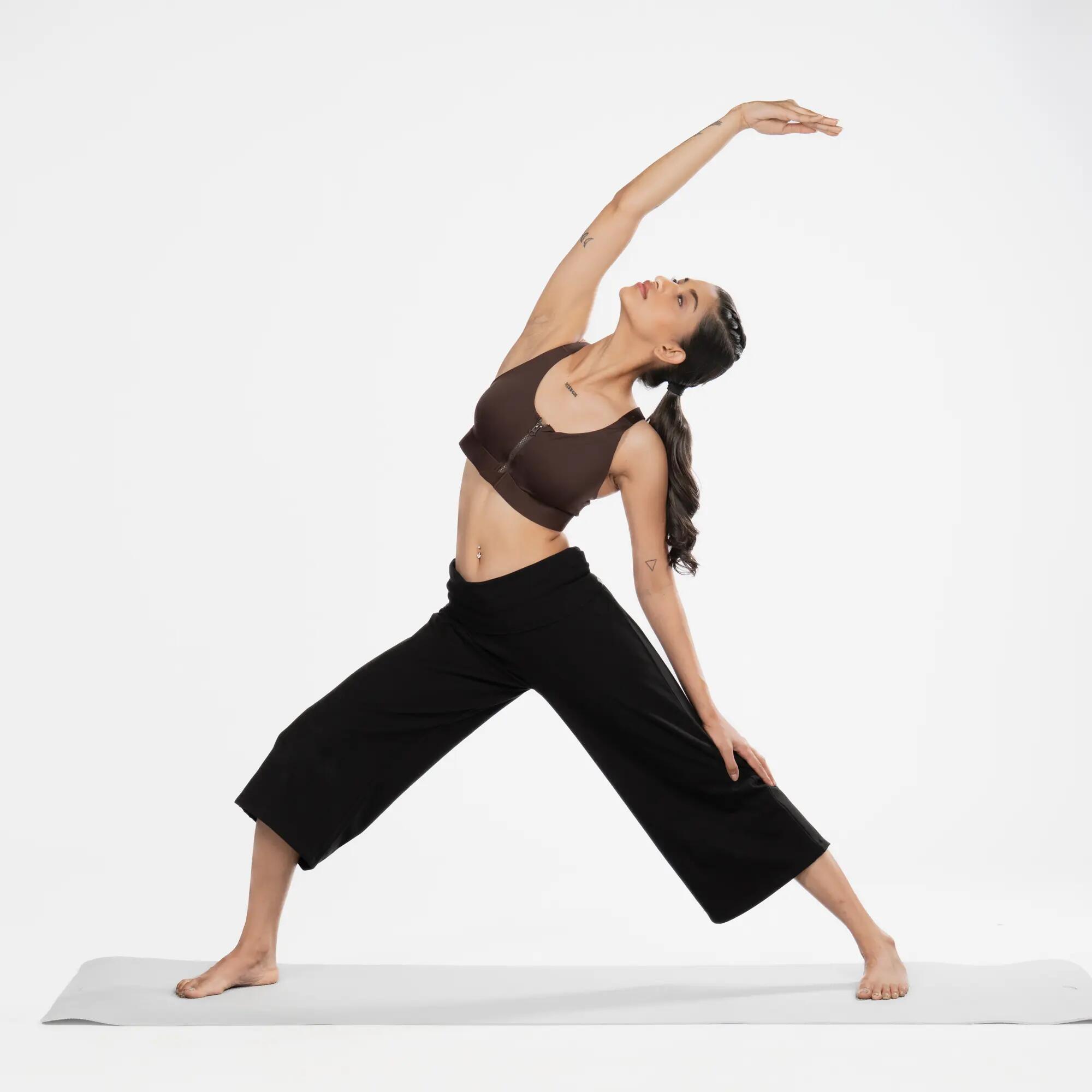 Women's high-waisted yoga capri pant - Black -  4
