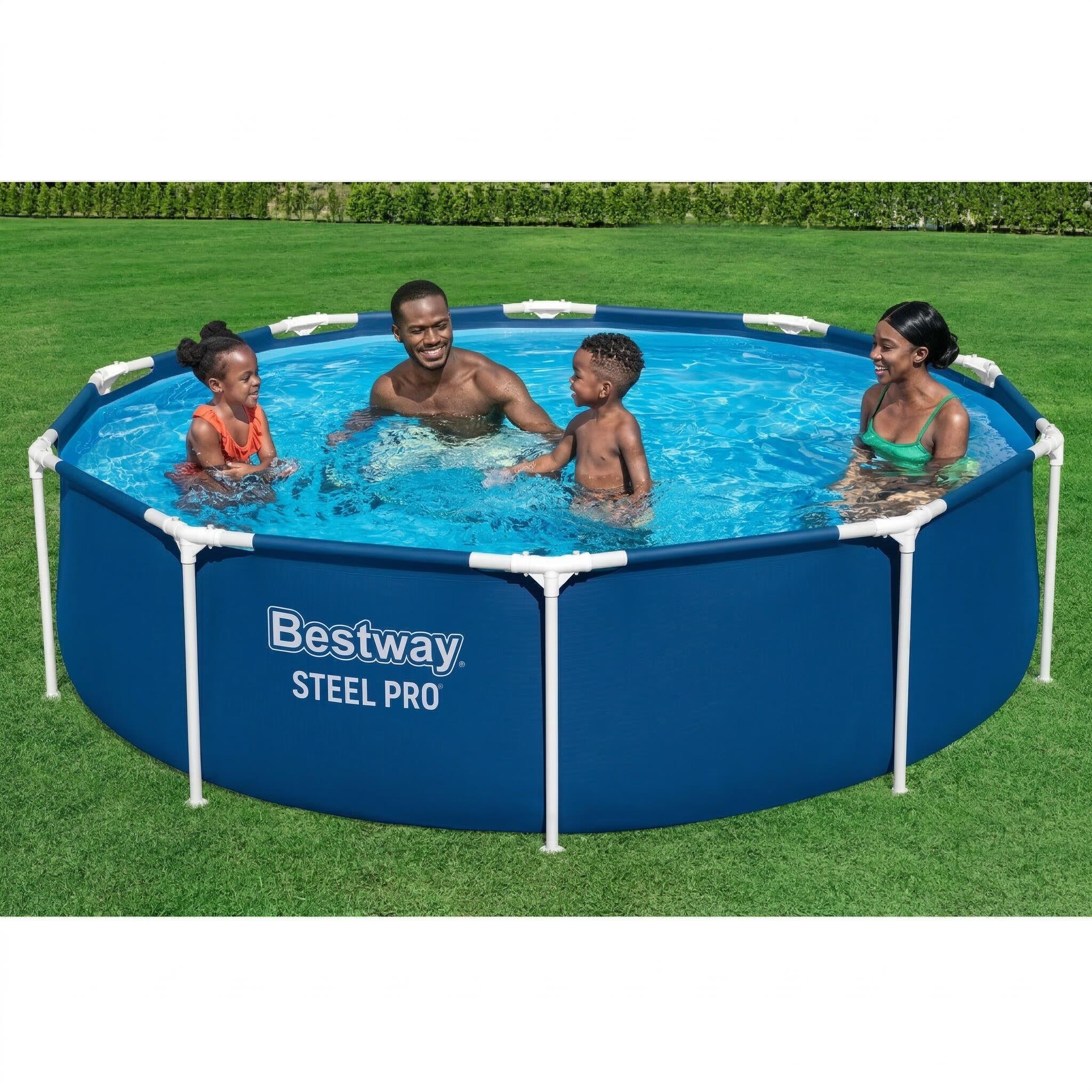 Piscina Steel Pro tubular circular 305x76cm + bomba e filtro 2/8