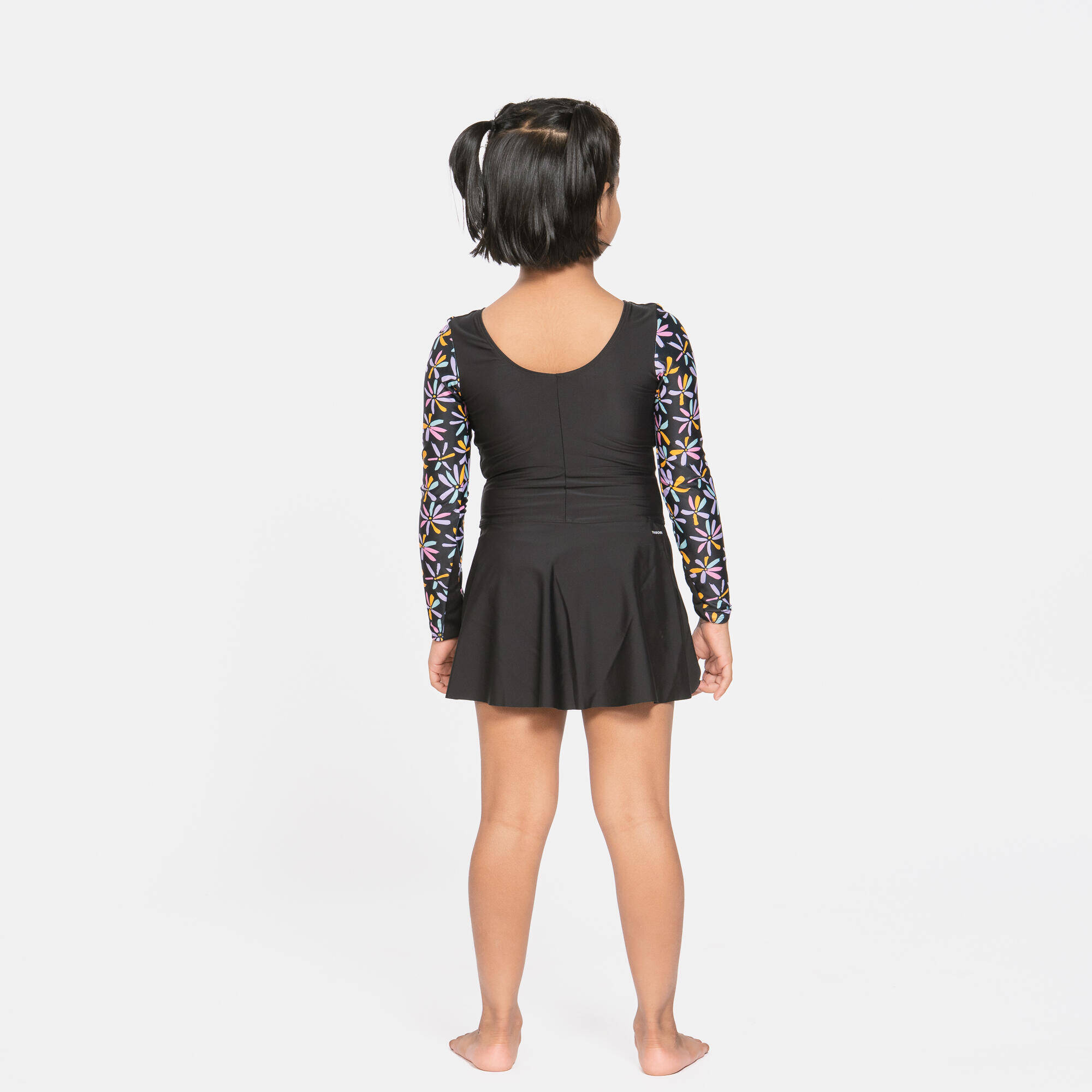 Girls 1Piece swimsuit  Black Print -  5
