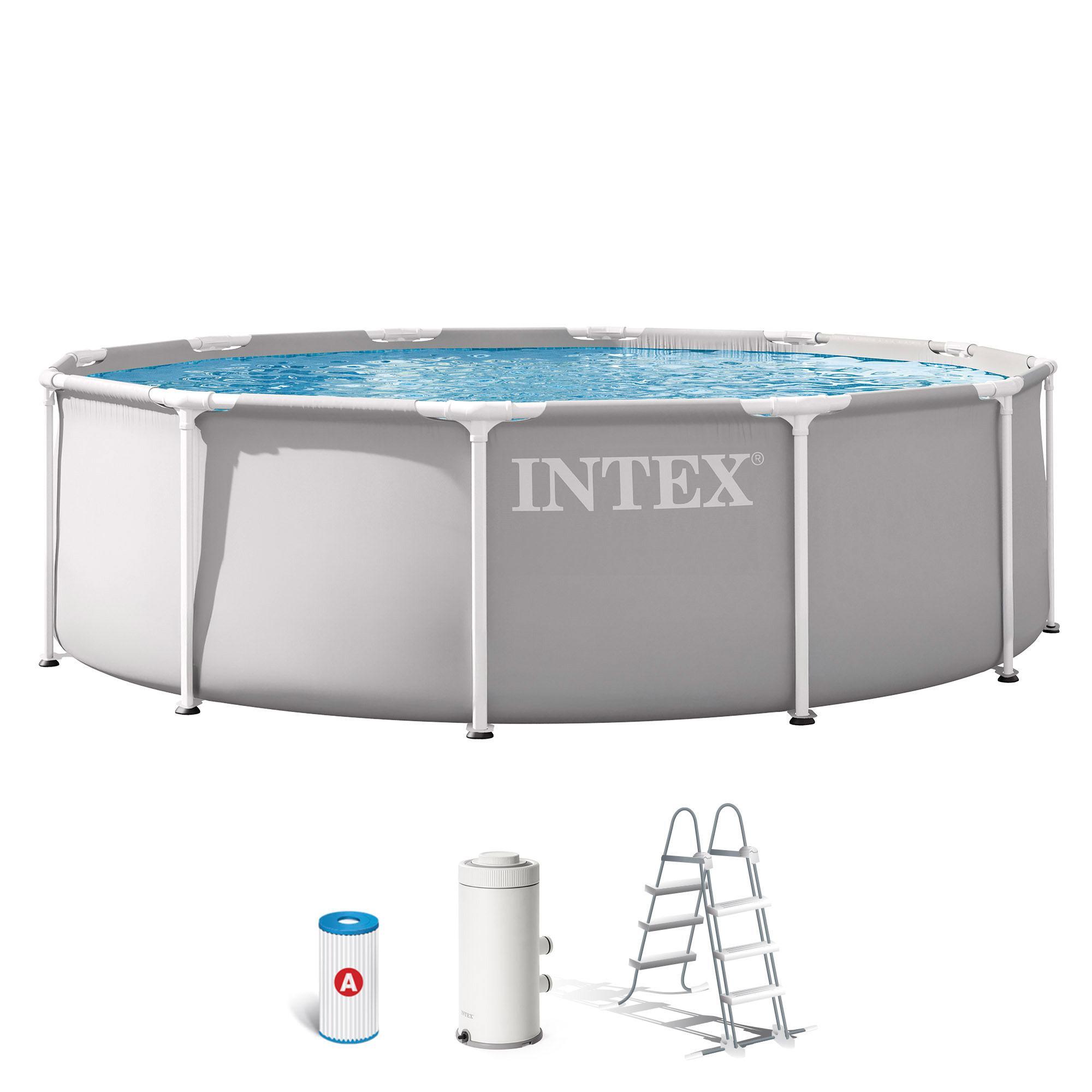 PISCINA DESMONTABLE REDONDA ACERO D366x99CM - 8.592L - CD 3/7