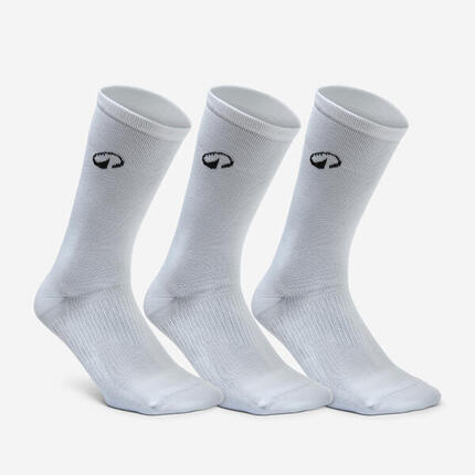 Chaussettes de fitness mi-mollet X3, blanc