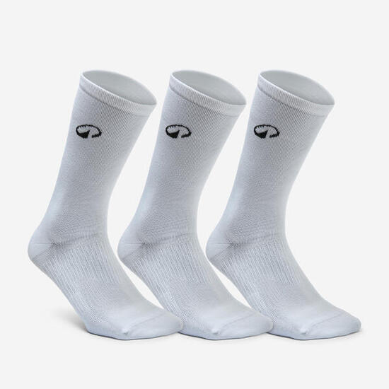 Chaussettes de fitness mi-mollet X3, blanc