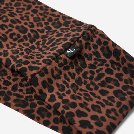 Пов'язка на голову жіноча широка коричнева з леопардовим принтом