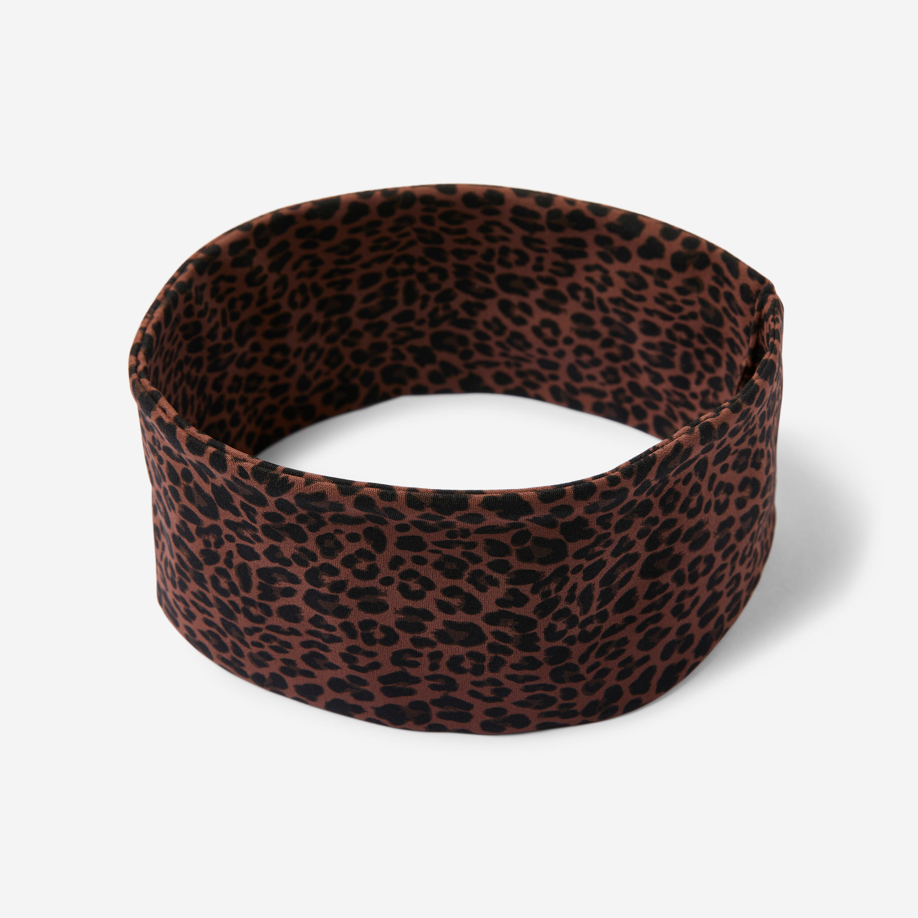Bandeau large femme, marron imprimé léopard