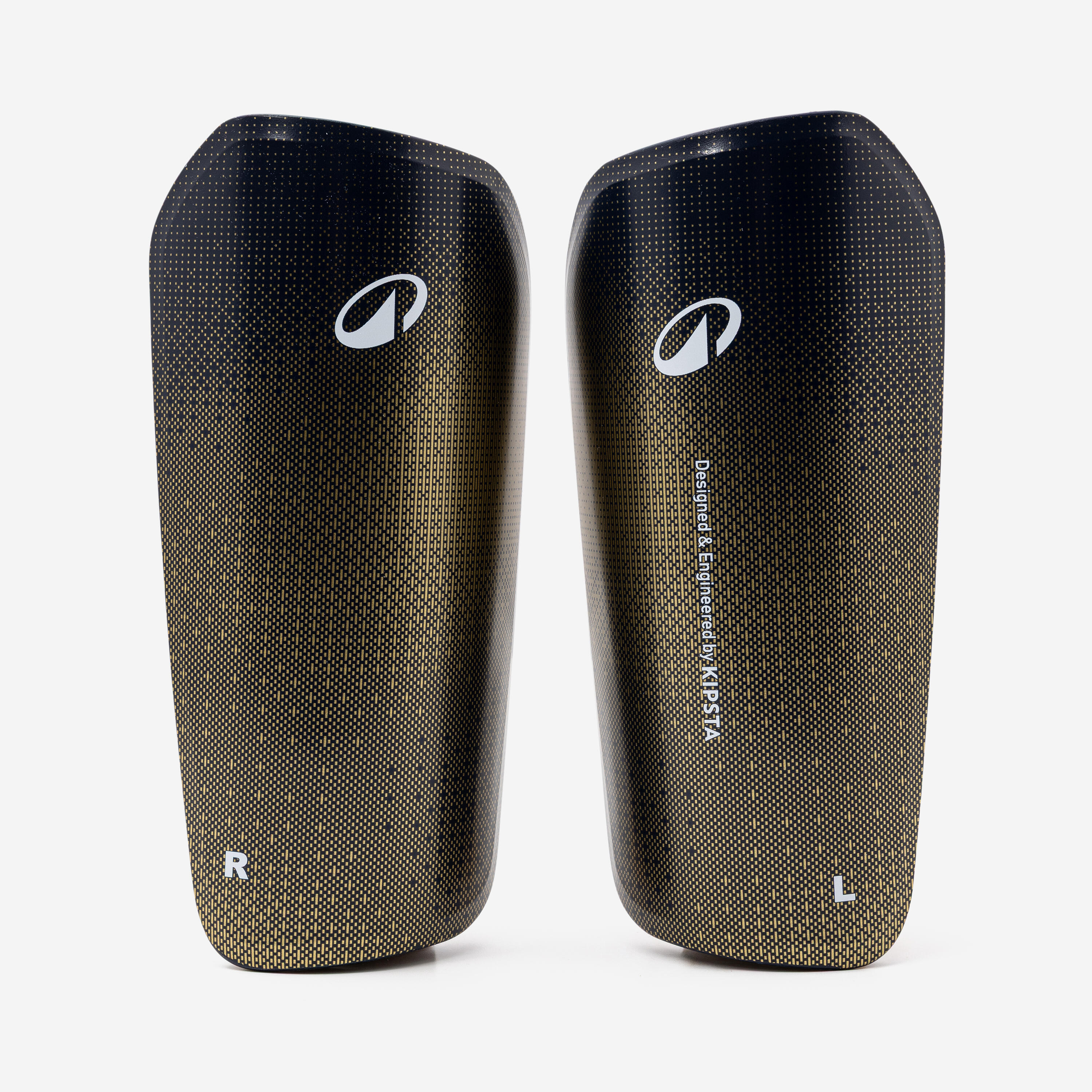 Adult Football Shin Guards with Support Sleeves F500 - Blue