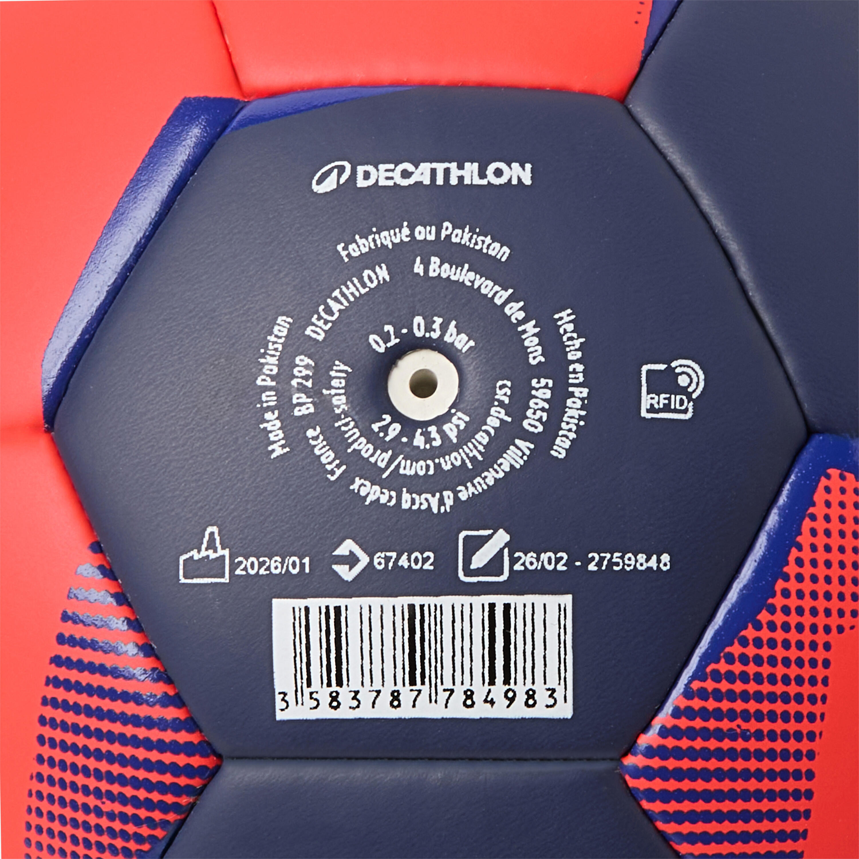 Bola de Andebol Tamanho 1, 100 Easygrip Azul Laranja 11/11