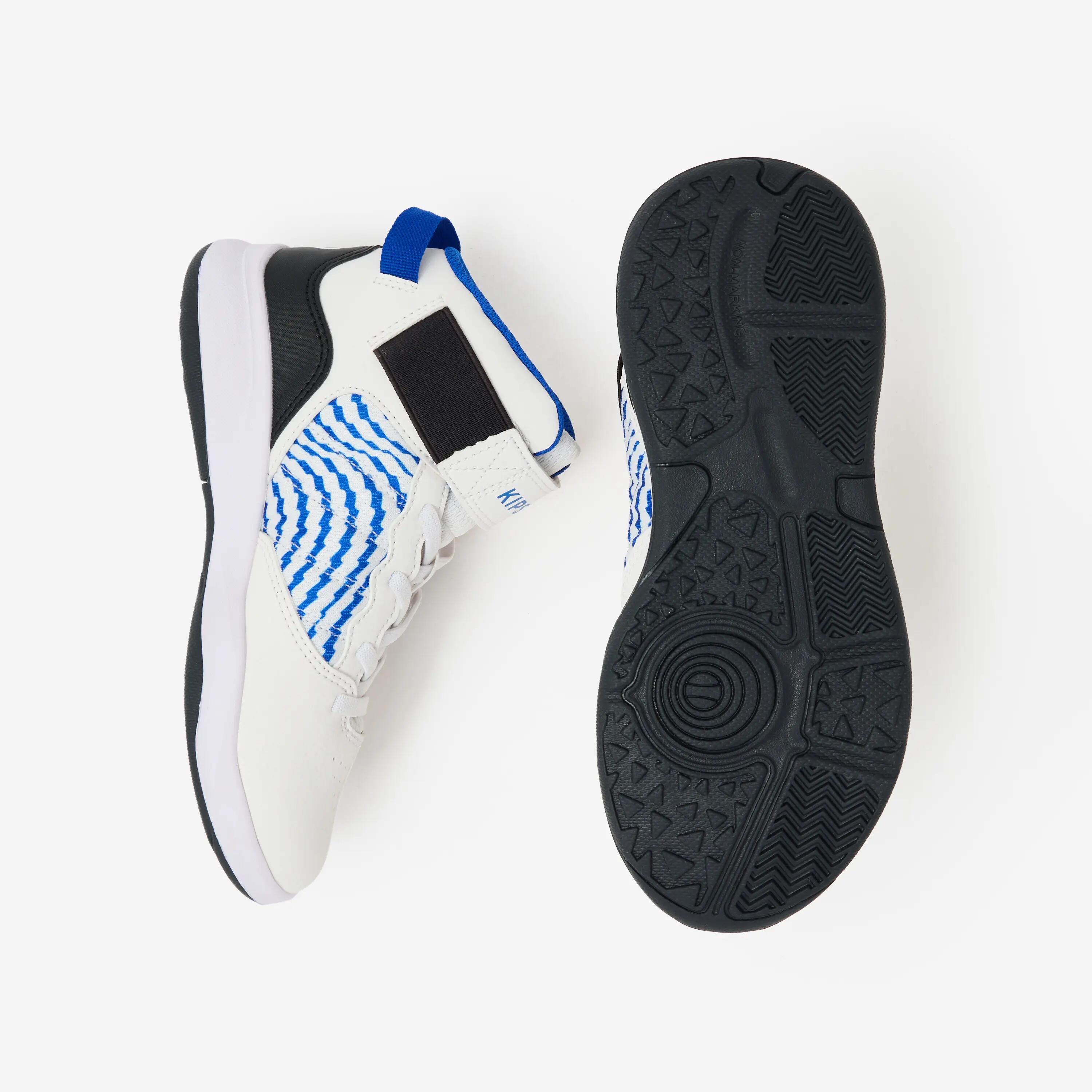 Kids Basketball Shoe SE100 High Cut White Blue -  4