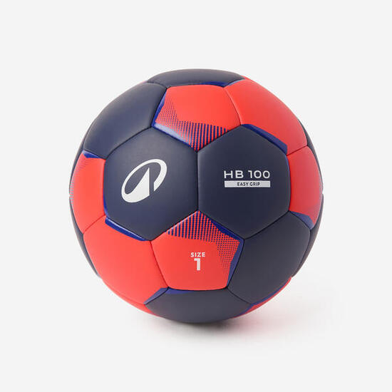 Ballon de handball taille 1, HB 100 Easygrip bleu orange