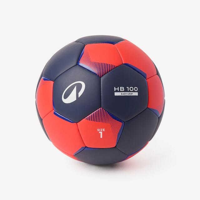 Ballon de handball taille 1, HB 100 Easygrip bleu orange