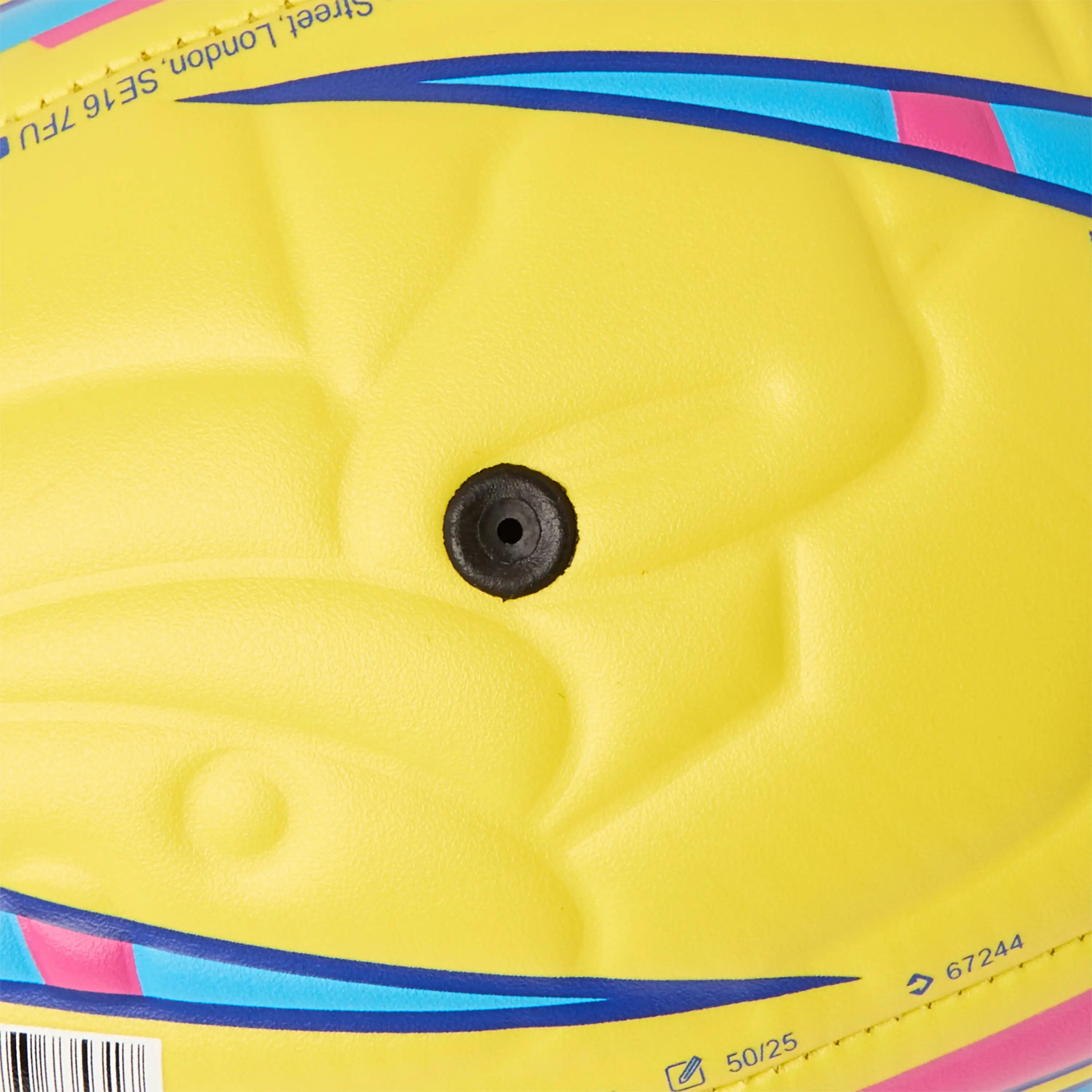 Mini balón de rugby playa, talla 2 mini, Midi City amarillo azul 5/5