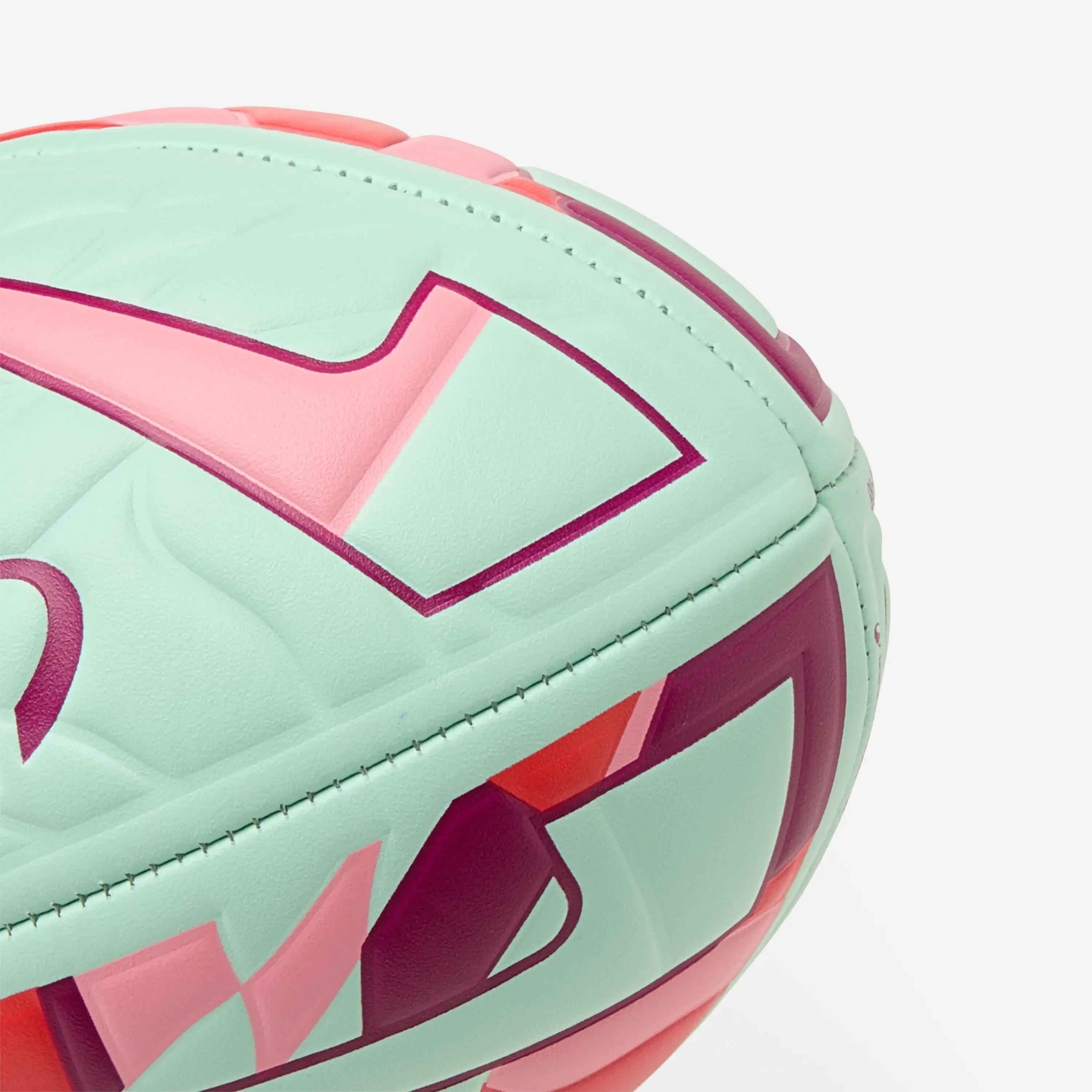 Mini balón de rugby playa, talla 2 mini,, Midi City rosa blanco 3/5