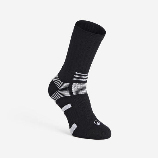 Chaussettes de handball MID lot de 2 paires adulte, HB500 noir