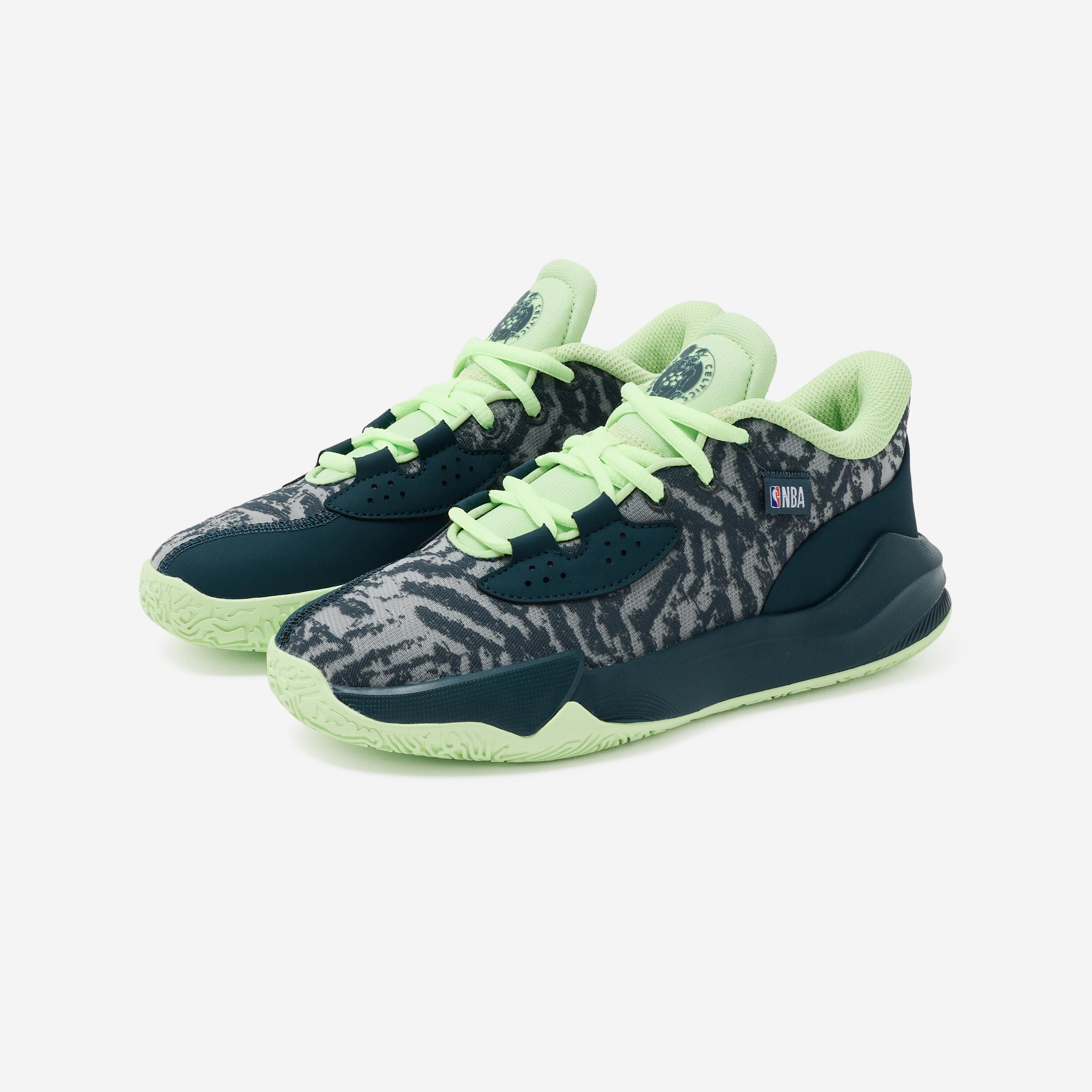 Chaussure de basketball NBA Boston celtics enfant - FAST 900 LOW noire et verte 2/6